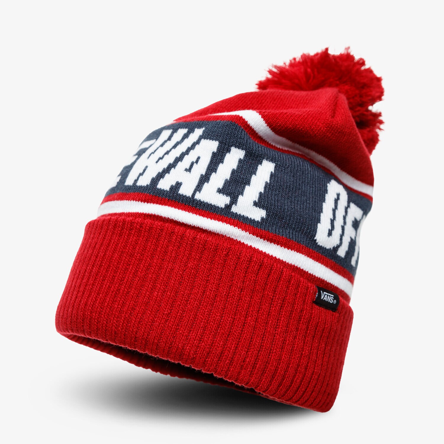 dětská čepice VANS ČEPICE ZIMNÍ OFF THE WALL POM BEANIE VN0A2YR7TN31 ČERVENÁ