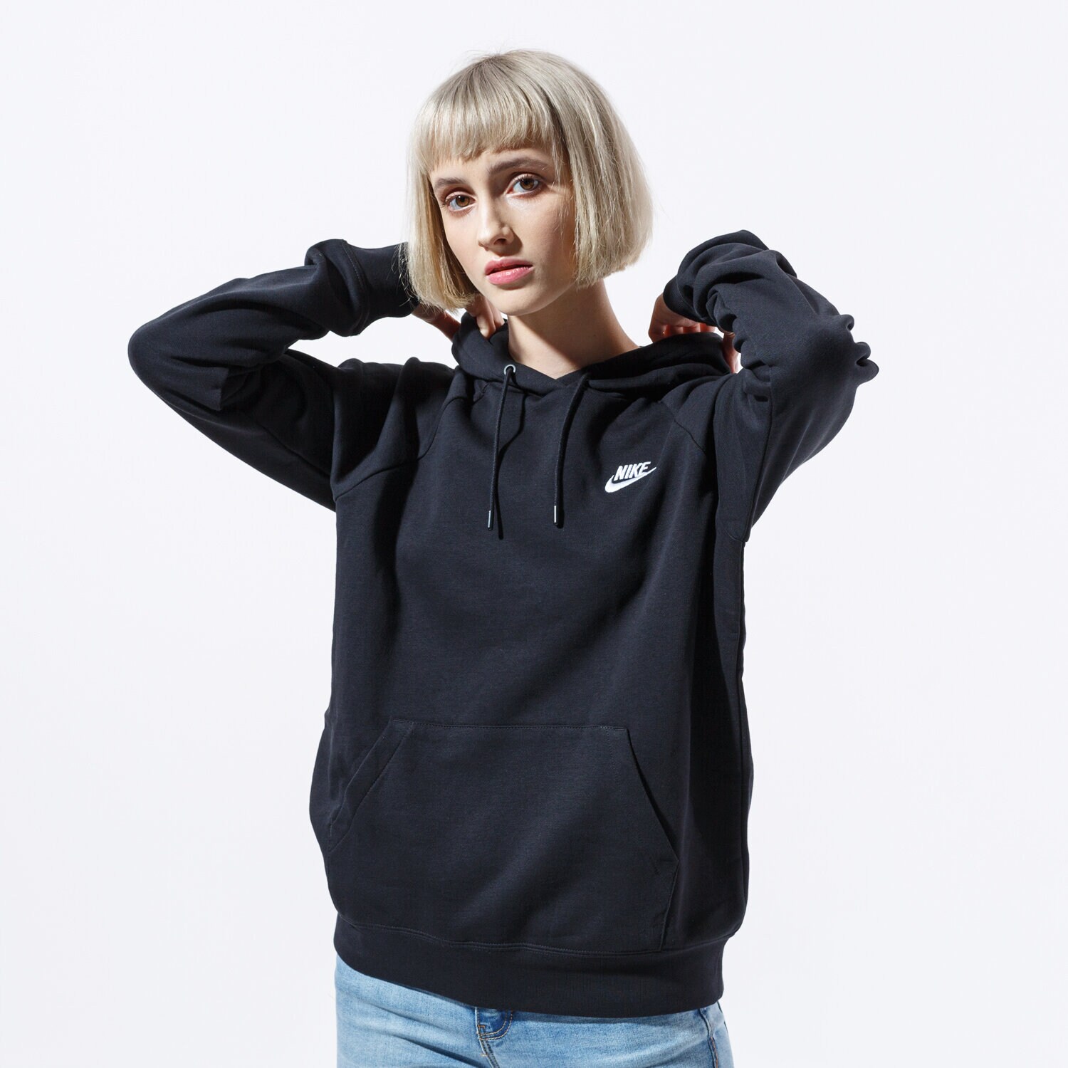 dámská mikina NIKE MIKINA S KAPUCÍ W NSW ESSNTL HOODIE PO FLC BV4124-010 ČERNÁ