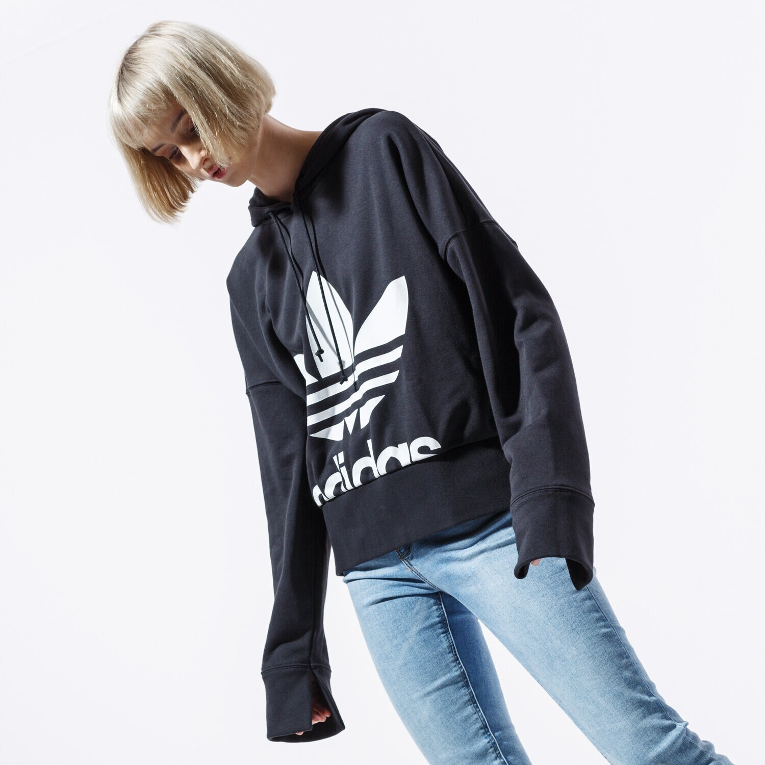 dámská mikina ADIDAS MIKINA BELLISTA CROPPED HOODIE EC1874 ČERNÁ