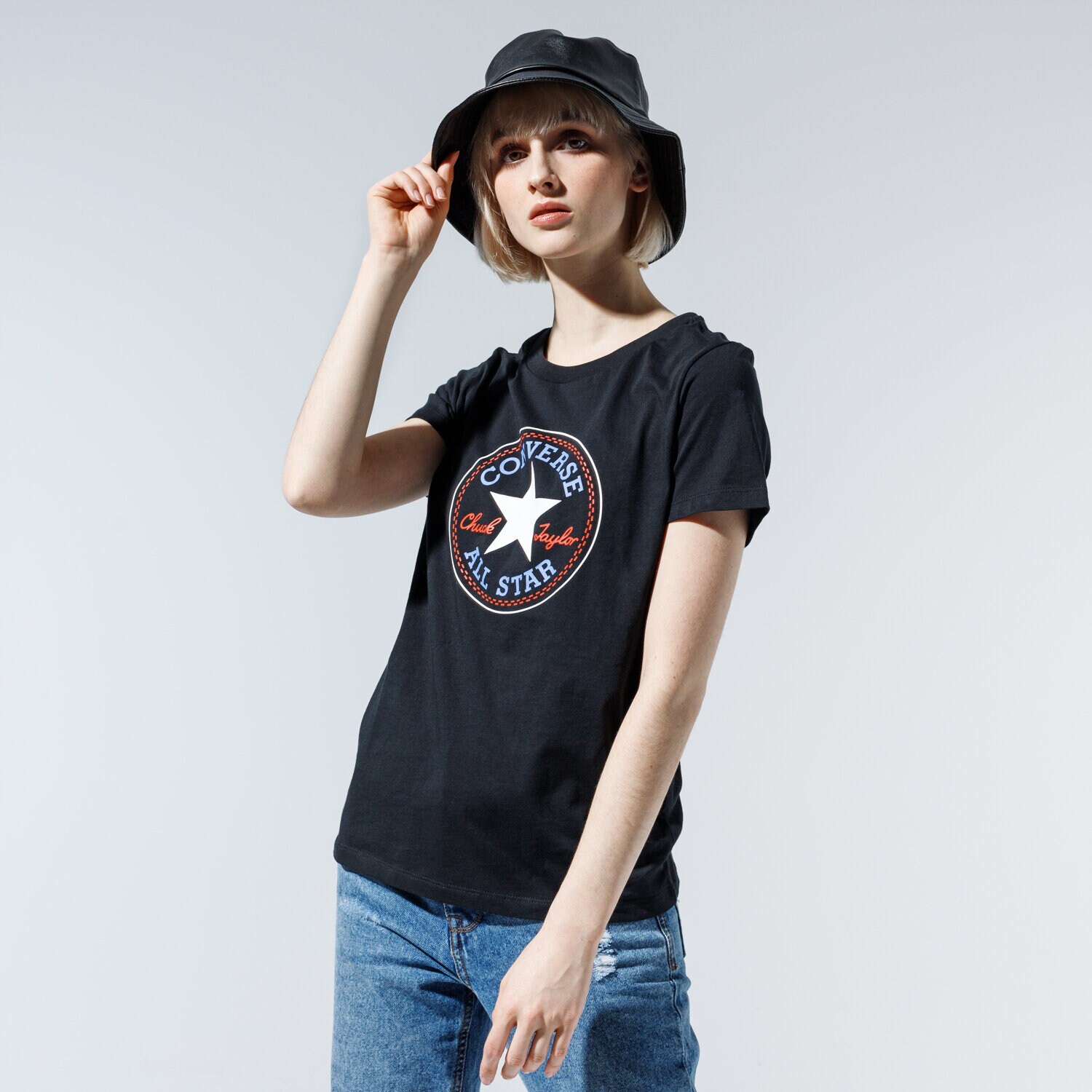 dámské tričko CONVERSE TRIČKO CHUCK PATCH NOVA TEE 10017759-A03 ČERNÁ