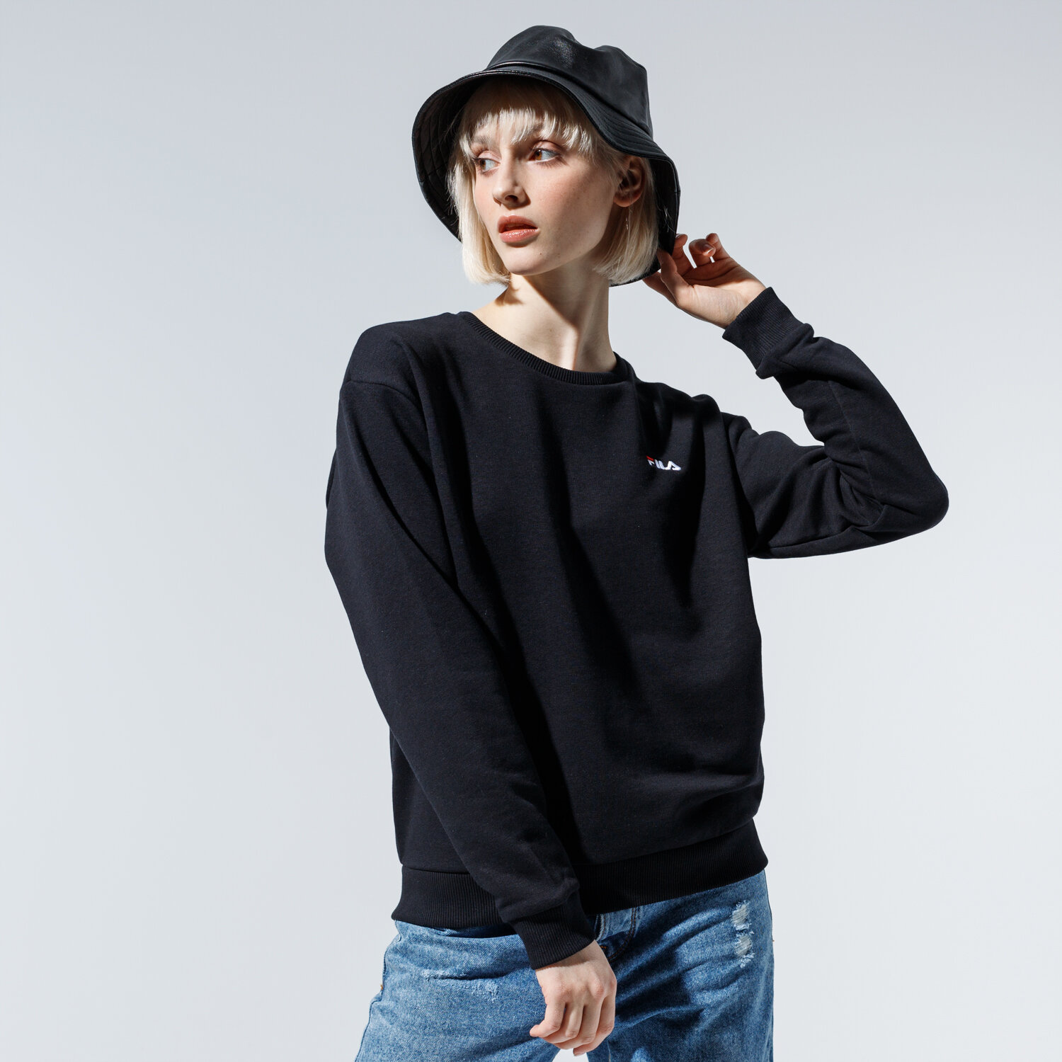dámská mikina FILA MIKINA EFFIE CREW SWEAT 688053002 ČERNÁ