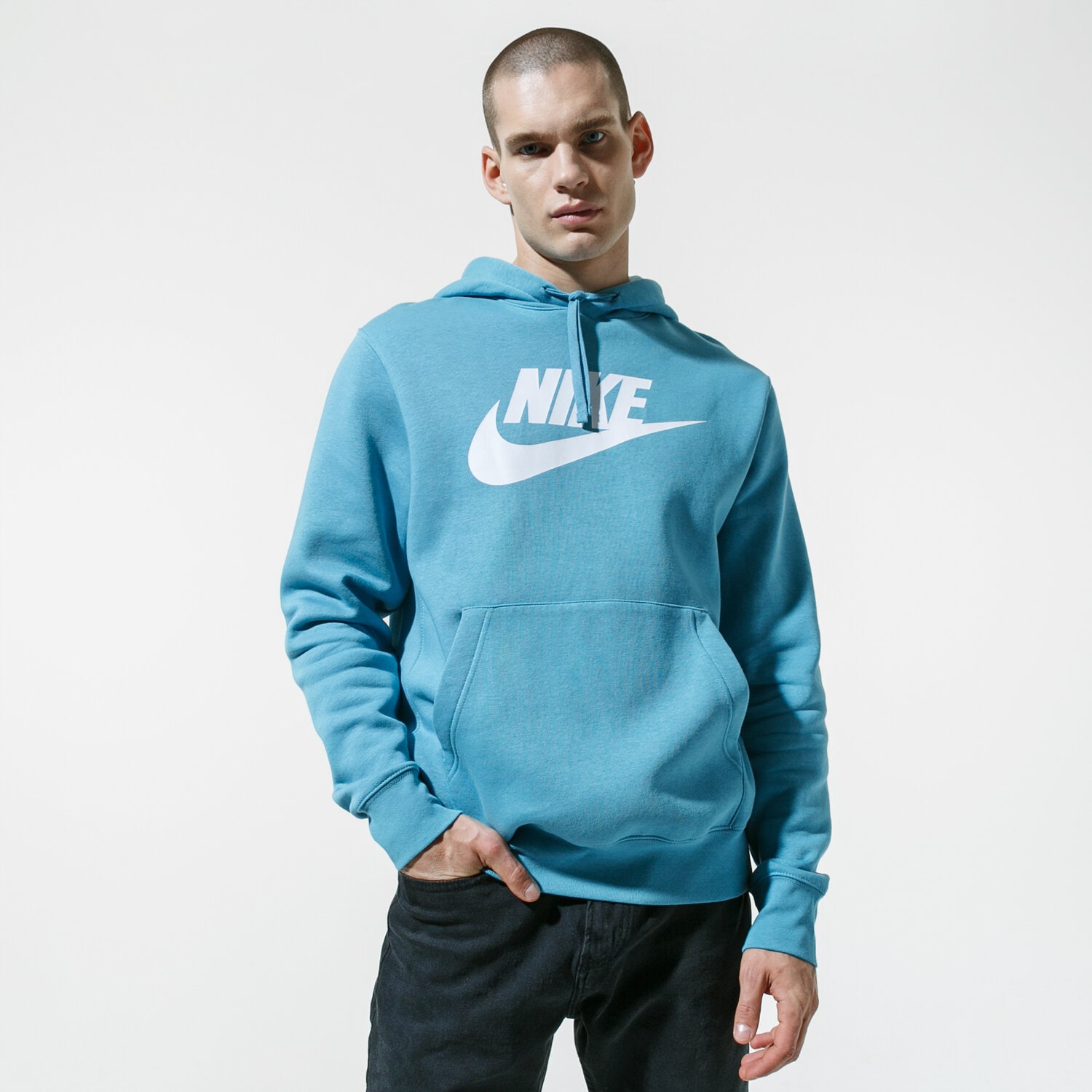 pánská mikina NIKE MIKINA S KAPUCÍ NIKE SPORTSWEAR CLUB FLEECE BV2973-424 MODRÁ