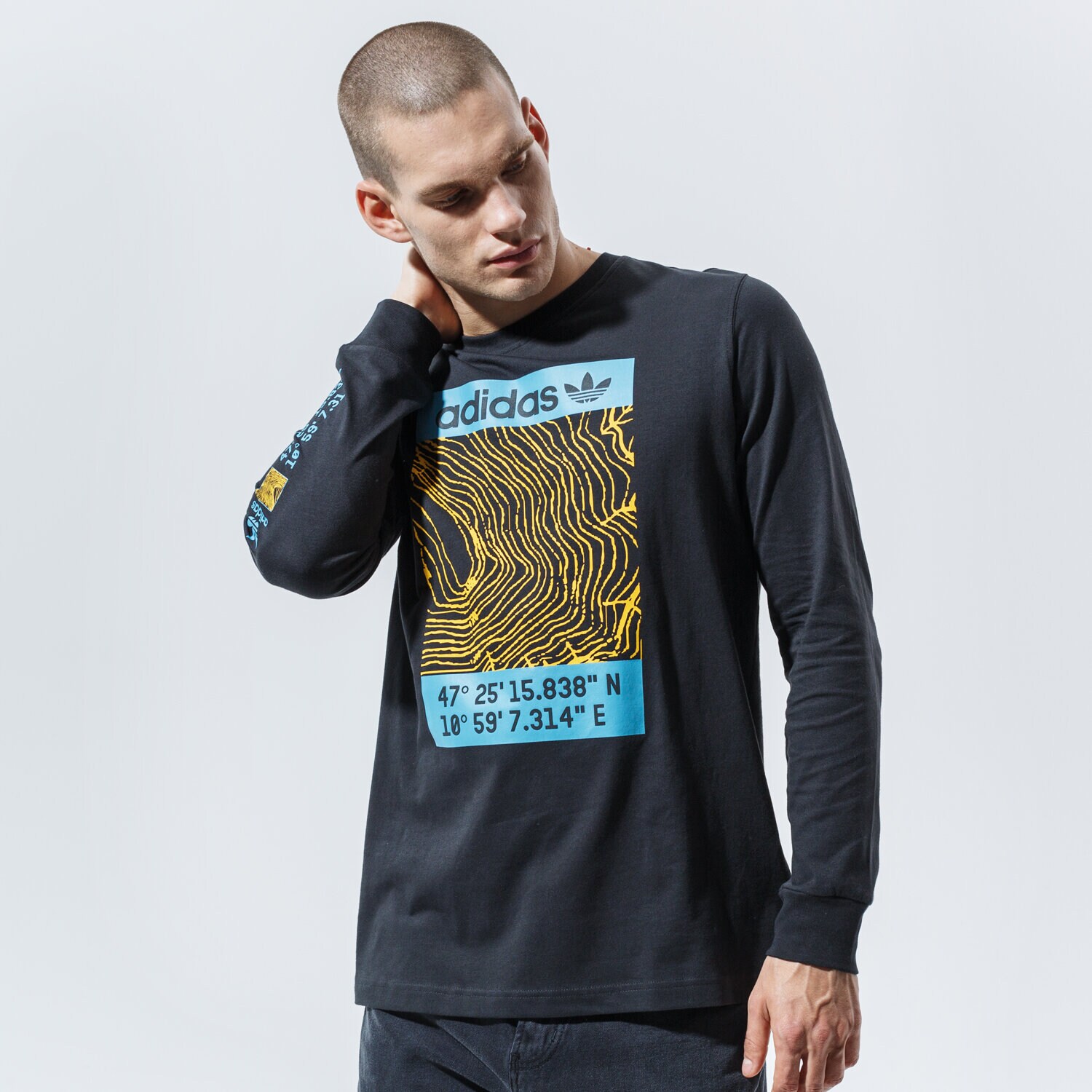 pánské tričko ADIDAS TRIČKO ADV LS TEE GE0879 ČERNÁ