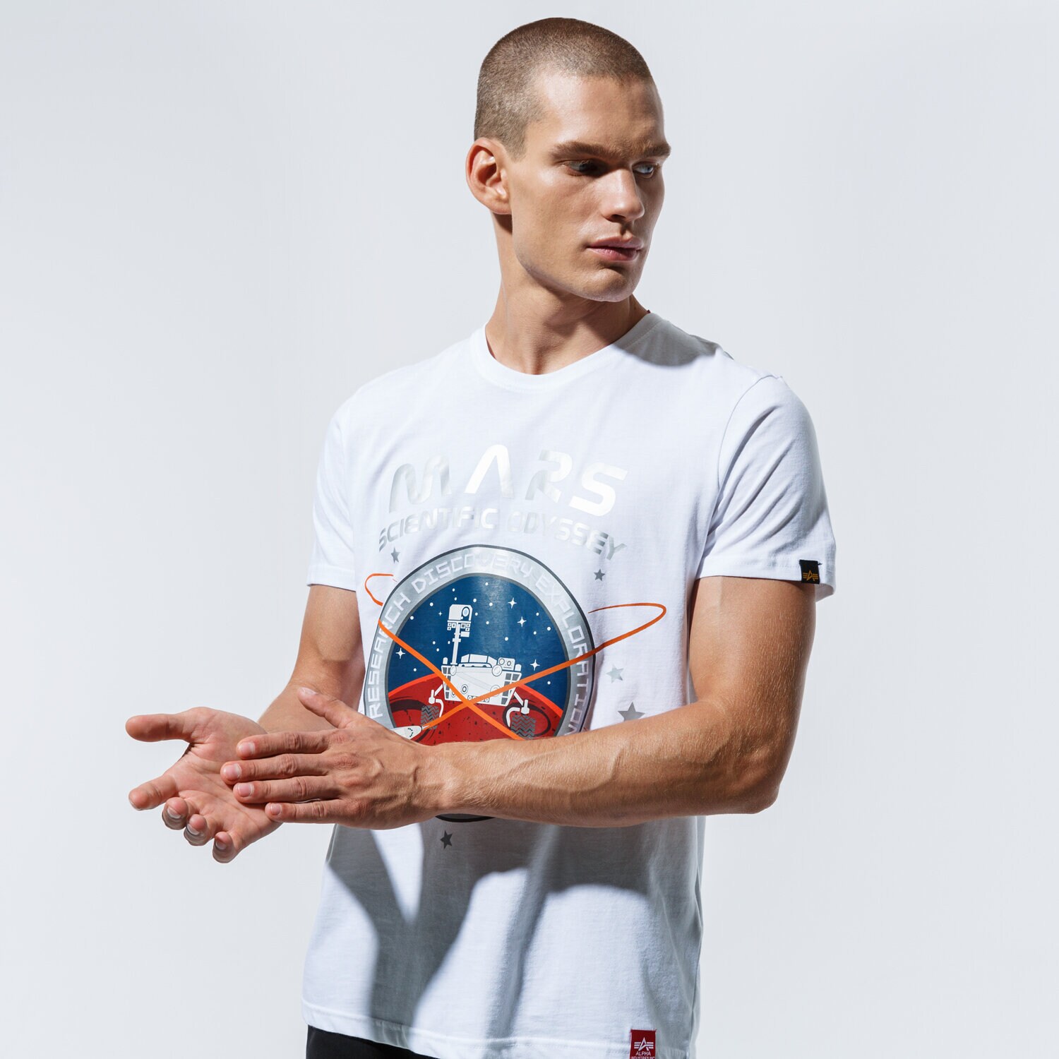 pánské tričko ALPHA INDUSTRIES TRIČKO MISSION TO MARS T 12653109 BÍLÁ