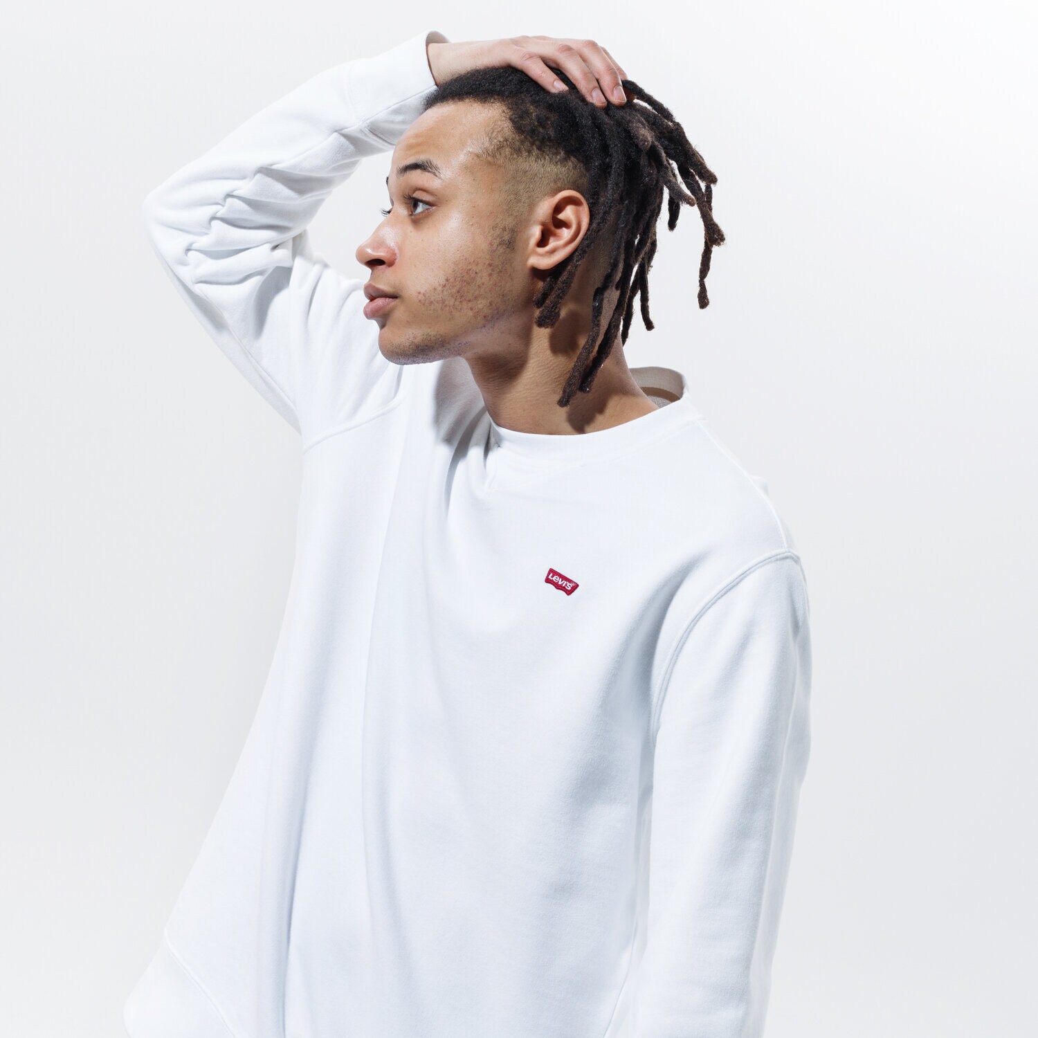 pánská mikina LEVI'S MIKINA NEW ORIGINAL CREW 359090000 BÍLÁ
