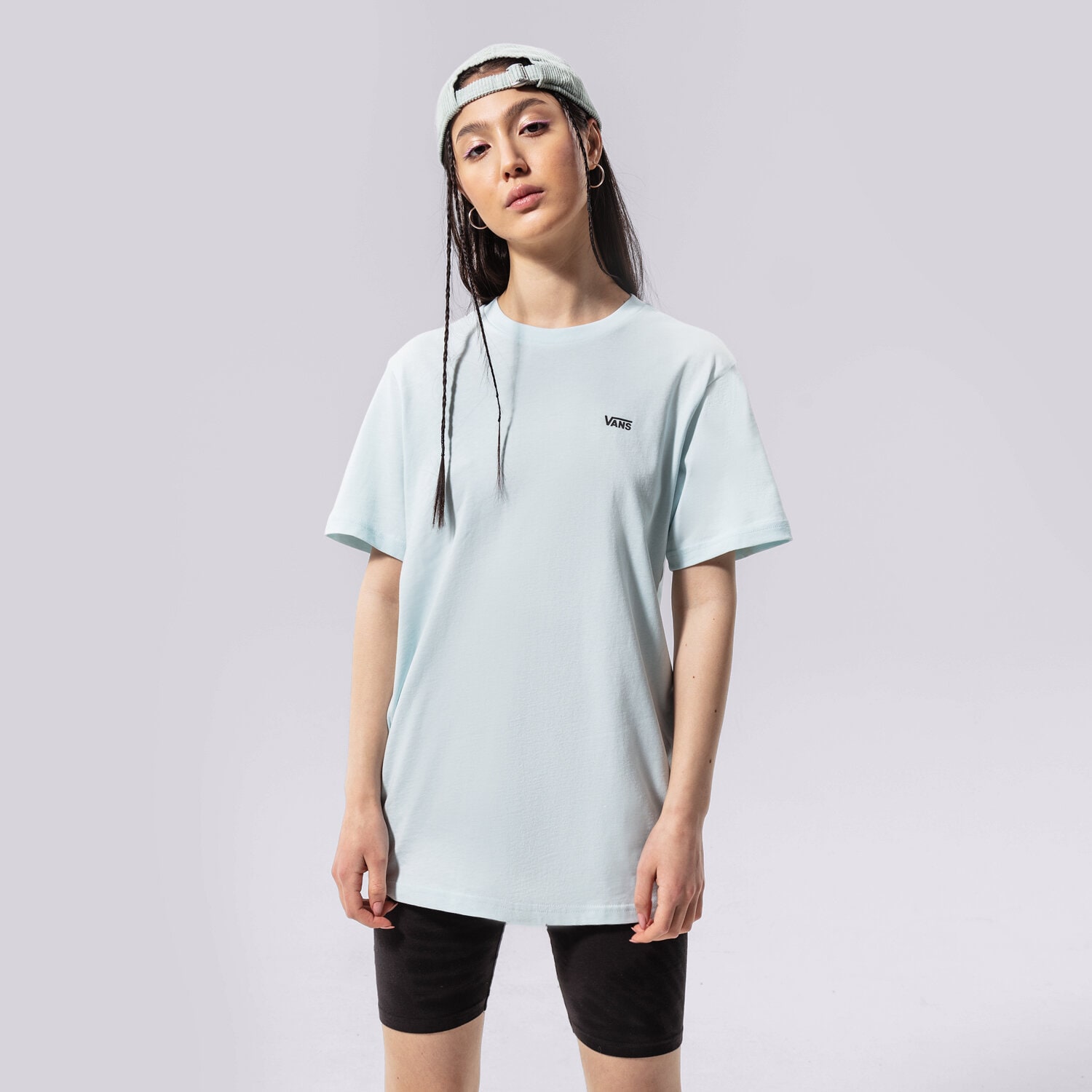 dámské tričko VANS TRIČKO LEFT CHEST LOGO TEE EM VN0A7RSRYRQ1 MODRÁ