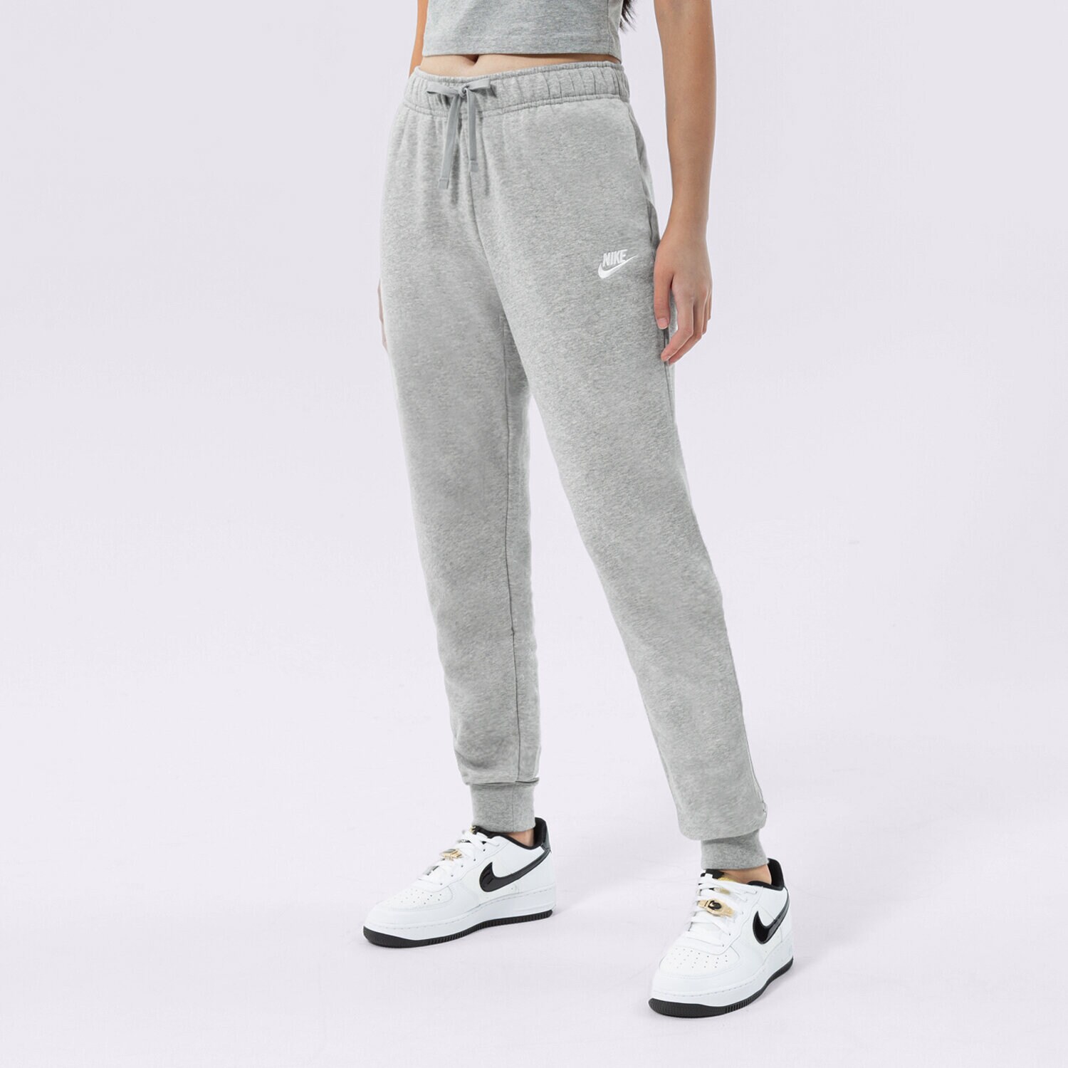 dámské kalhoty NIKE KALHOTY  W NSW CLUB FLC MR PANT STD DQ5191-063 ŠEDÁ