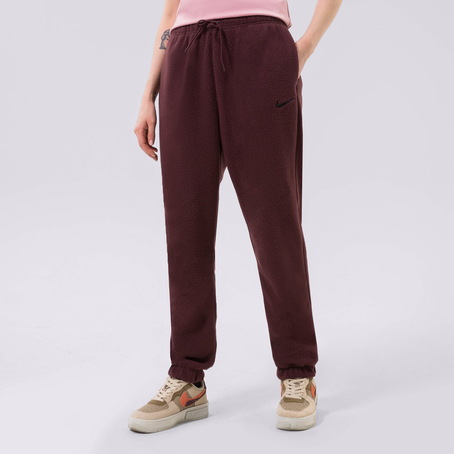 dámské kalhoty NIKE KALHOTY  W NSW PLSH JGGR DQ6812-652 BORDOVÁ