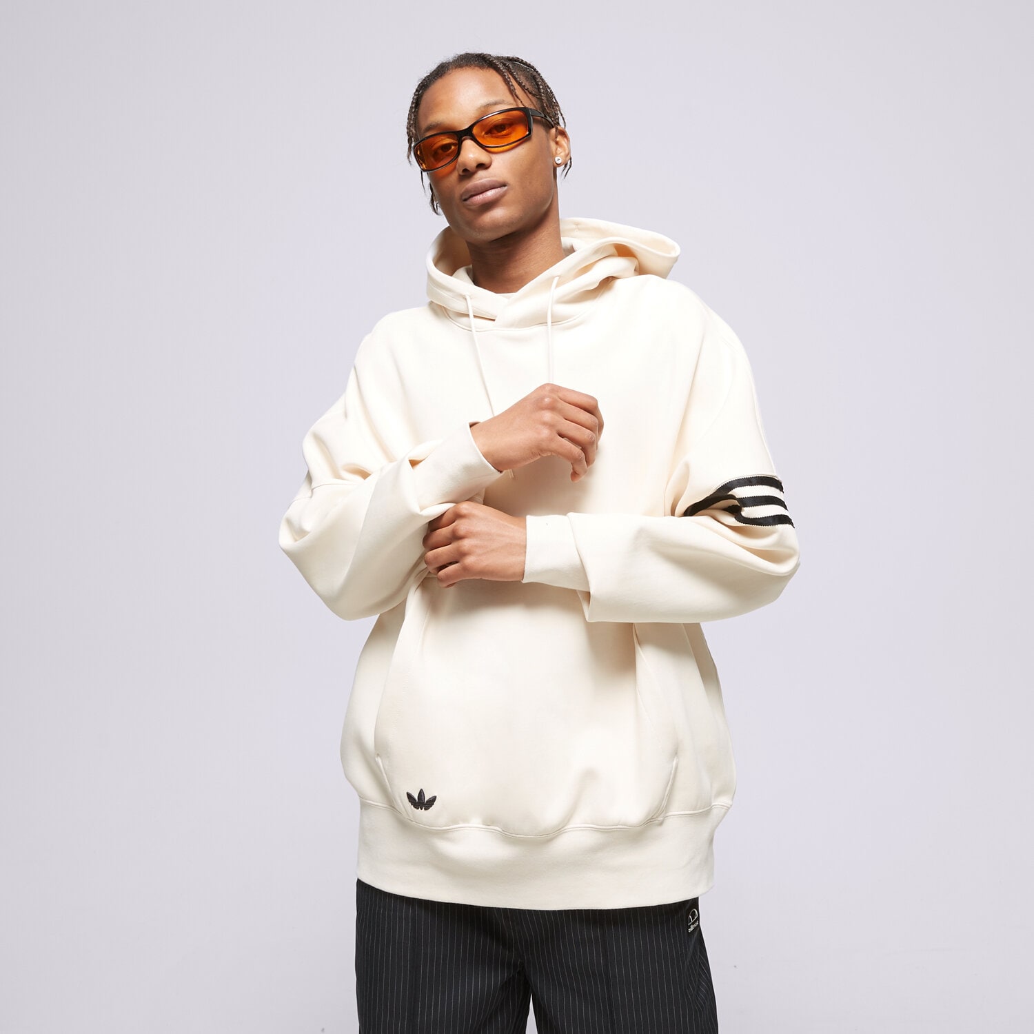 pánská mikina ADIDAS MIKINA S KAPUCÍ NEW C HOODIE HM1870 BÍLÁ