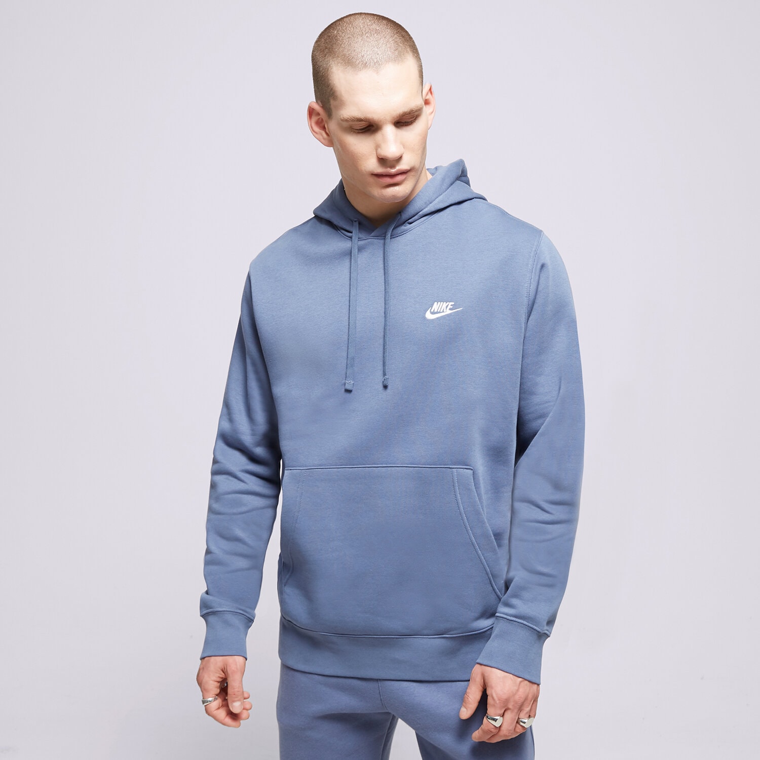pánská mikina NIKE MIKINA S KAPUCÍ SPORTSWEAR CLUB FLEECE BV2654-491 MODRÁ