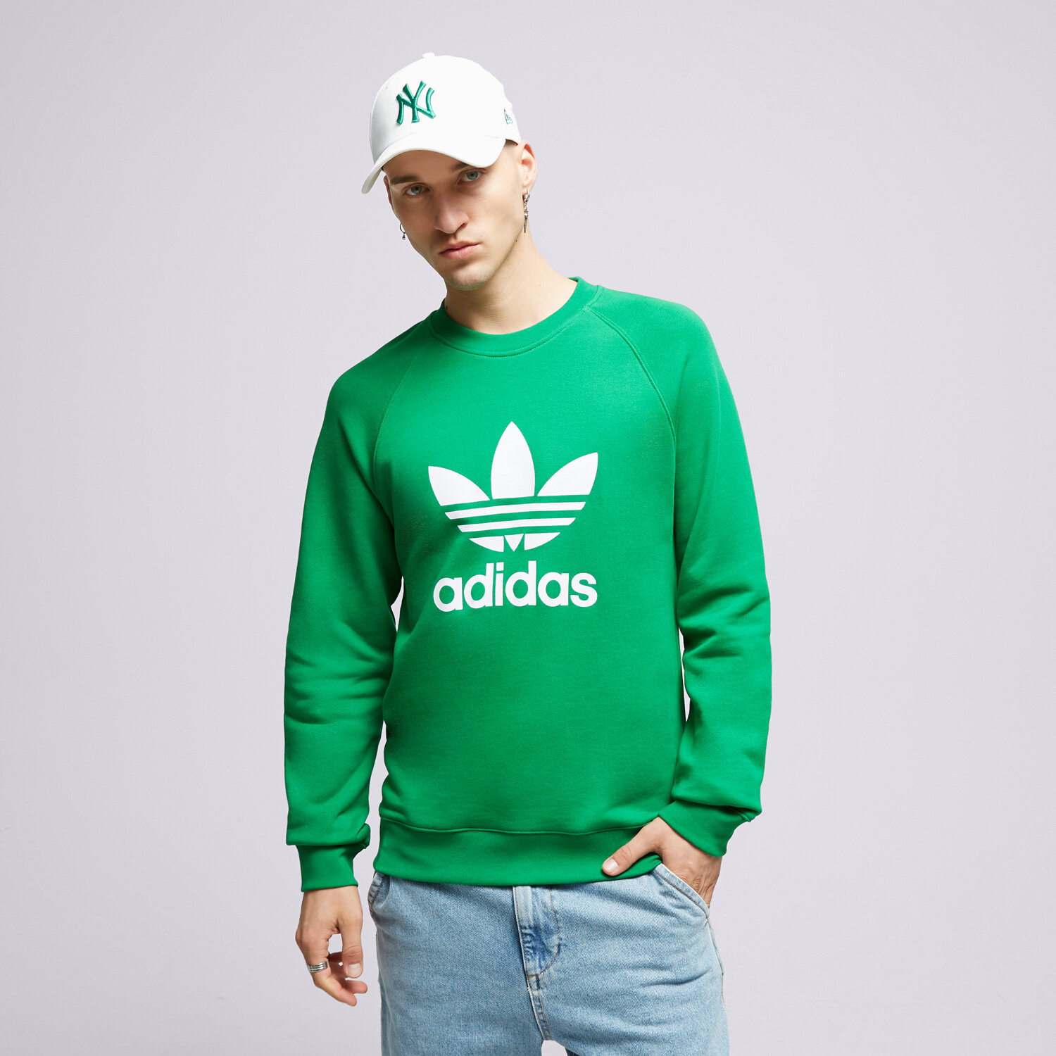 pánská mikina ADIDAS MIKINA TREFOIL CREW IM4503 ZELENÁ
