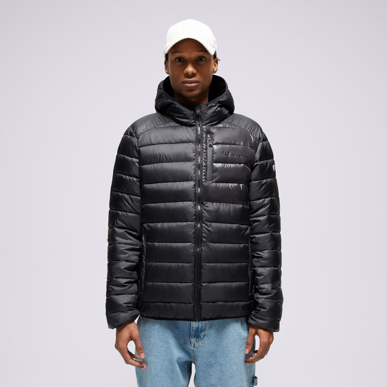 pánská zimní bunda CHAMPION BUNDA ZIMNÍ HOODED JACKET 219184KK001 ČERNÁ