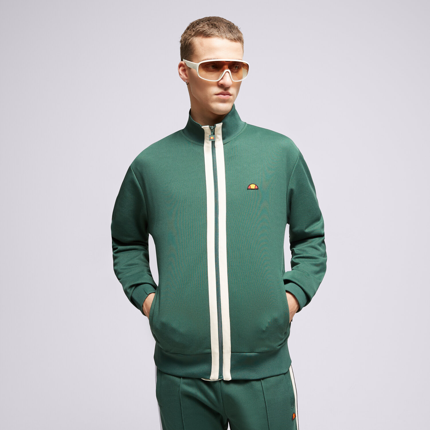 pánská mikina ELLESSE MIKINA ROZEPÍNACÍ BERLUSONI DGREEN TRACK TOP SHT19003502 ZELENÁ