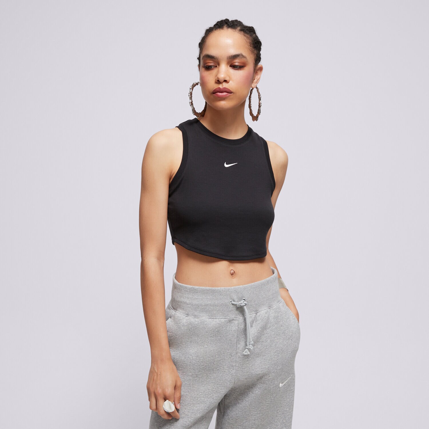 dámské tričko NIKE TRIČKO W NSW ESSENTIALS RIB CROP TOP FB8279-010 ČERNÁ