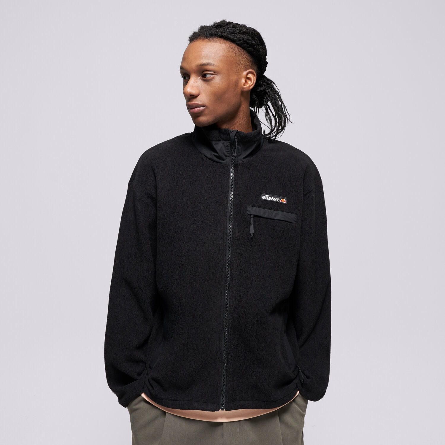 pánská mikina ELLESSE FLEECE MIKINA MASEBEN FLEECE JACKET BLK SHZ22306011 ČERNÁ