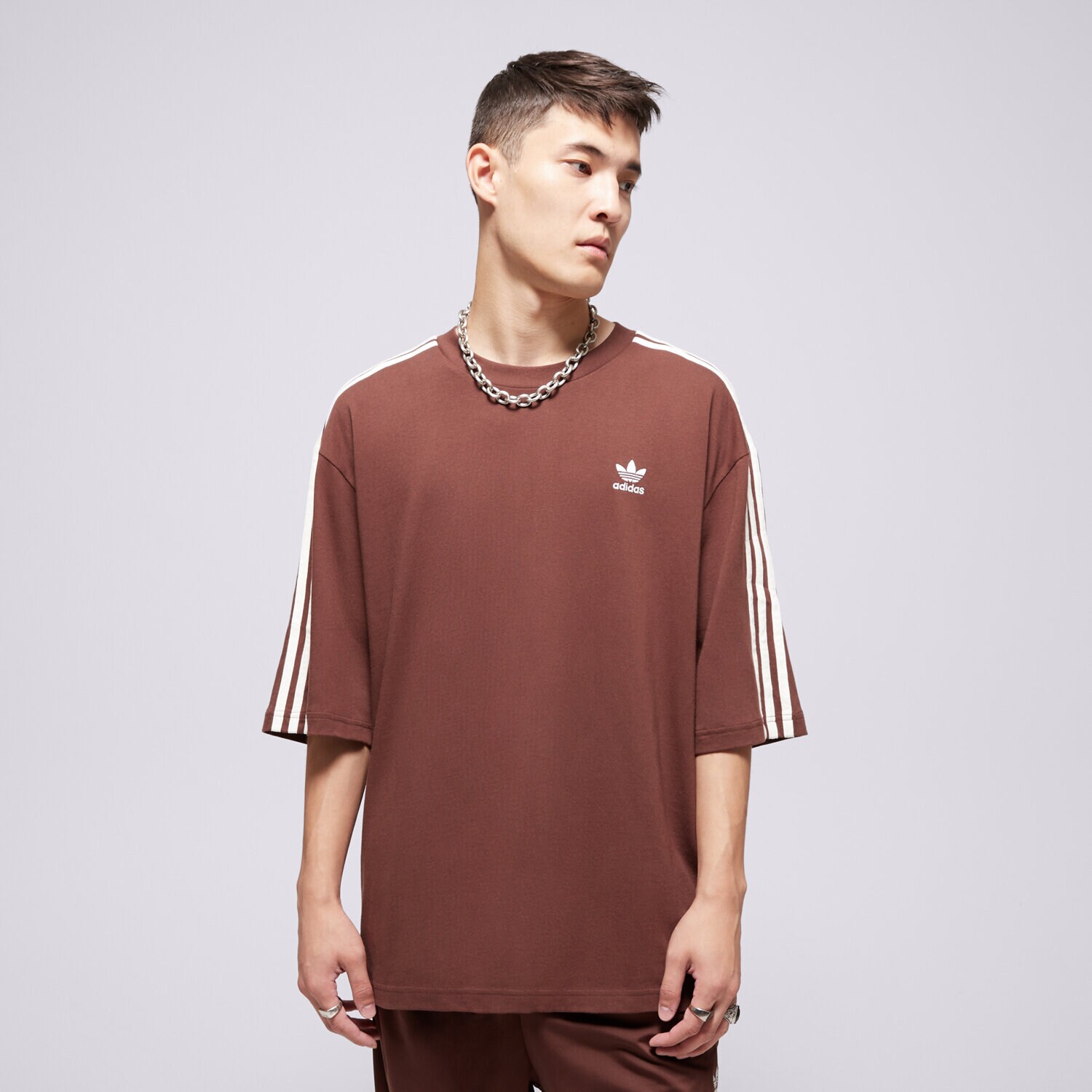 pánské tričko ADIDAS TRIČKO OVERSIZE TEE KA0476 HNĚDÁ