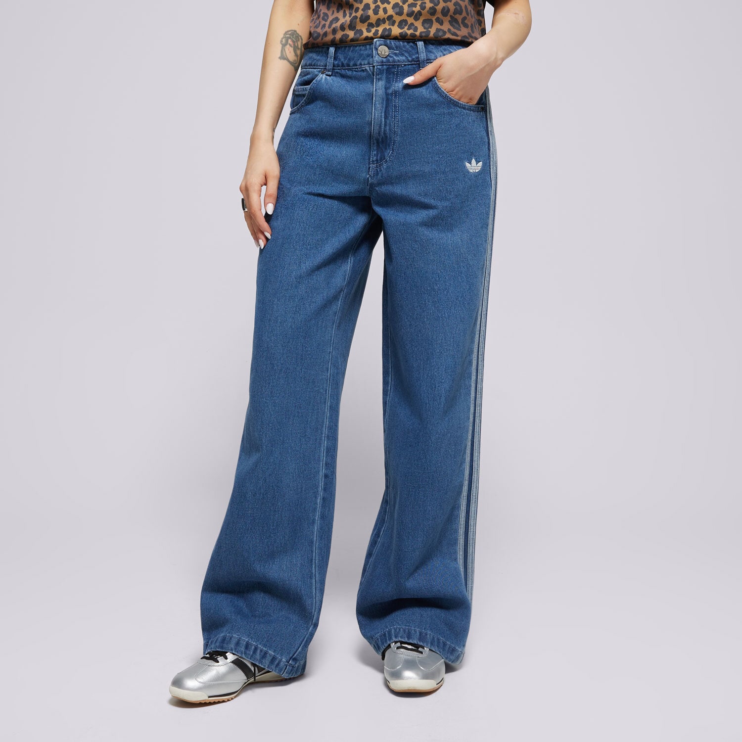 dámské kalhoty ADIDAS KALHOTY  DENIM 3S JD2574 MODRÁ