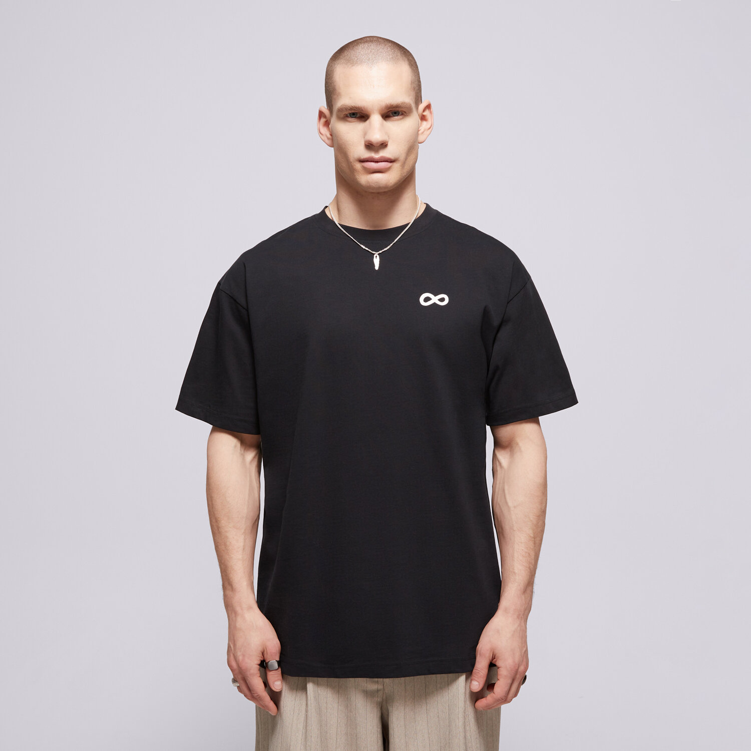 pánské tričko PROSTO TRIČKO BIG LOG INFINITY BLACK KL261MTEE1032 ČERNÁ