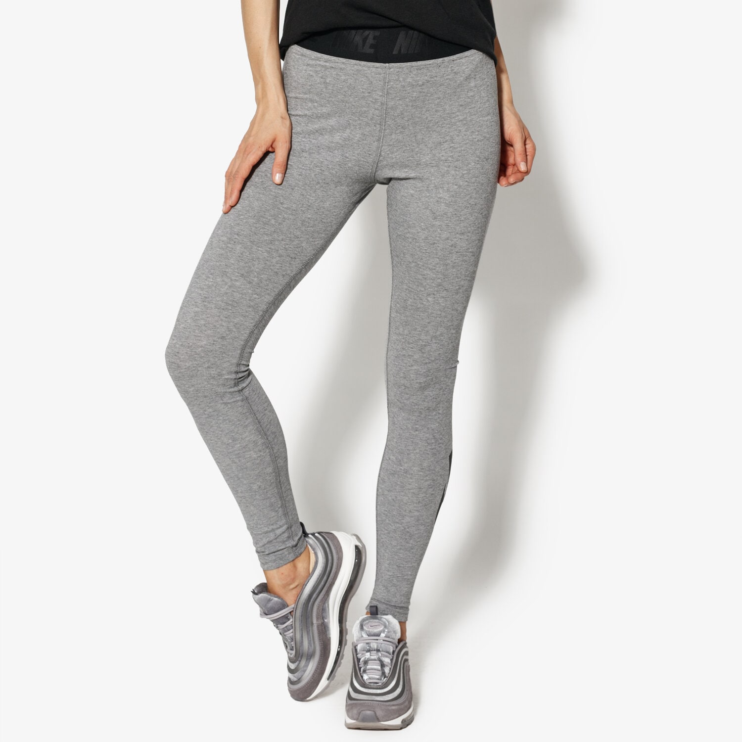 dámské kalhoty NIKE LEGGINGS W NSW LGGNG LEGASEE HW 933346-091 ŠEDÁ