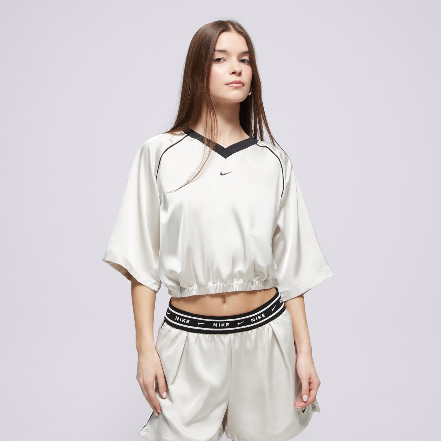 dámské tričko NIKE TRIČKO W NSW OFFLN WVN STN SS TOP IH1330-072 Krémová