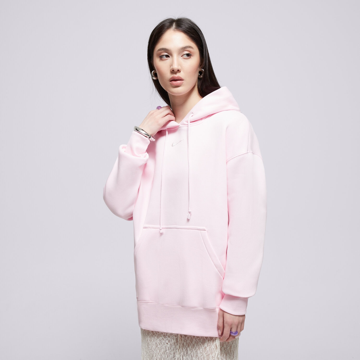 dámská mikina NIKE MIKINA S KAPUCÍ W NSW PHNX FLC OS PO HOODIE DQ5860-663 RŮŽOVÁ