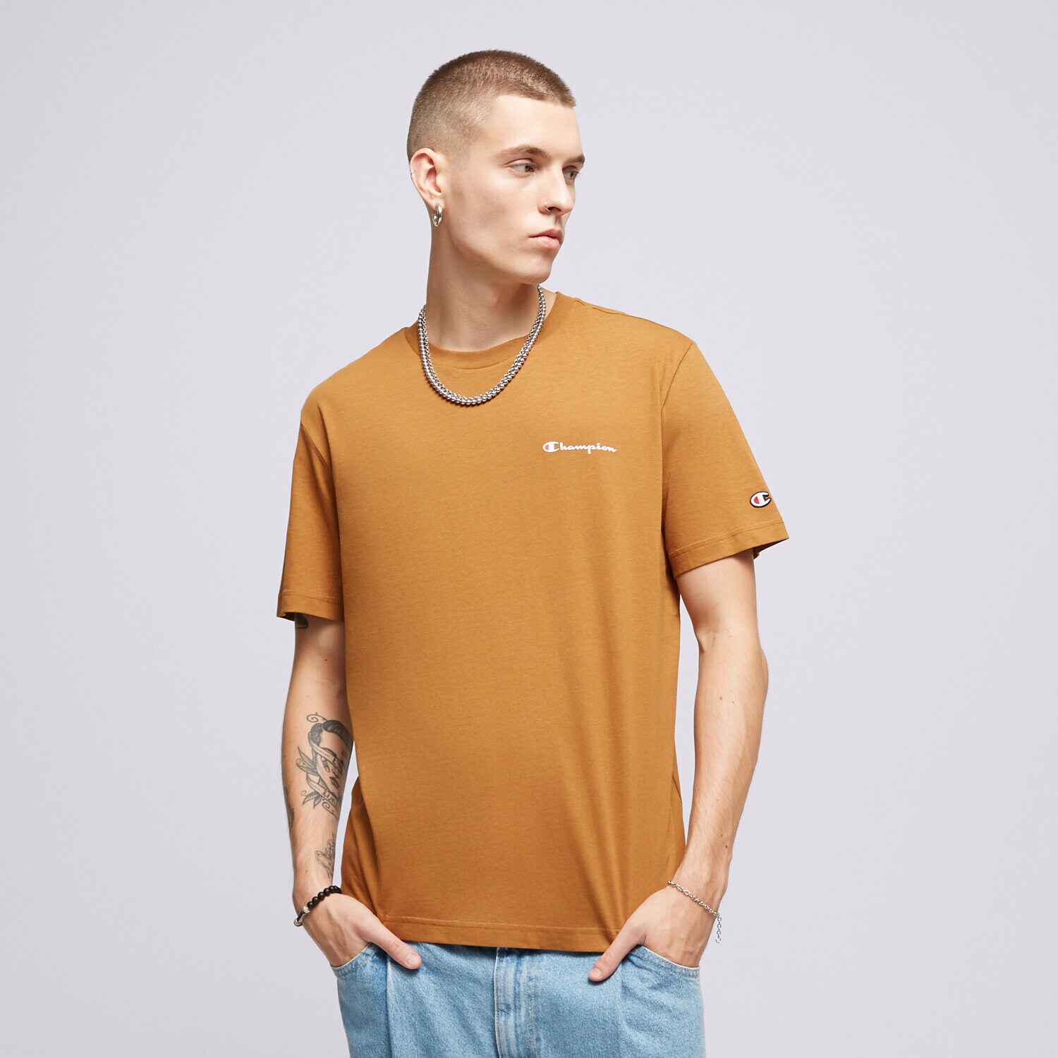 pánské tričko CHAMPION TRIČKO CREWNECK 219214MS531 hořčicová