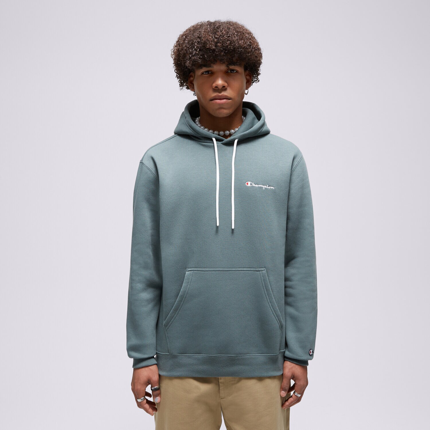 pánská mikina CHAMPION MIKINA S KAPUCÍ HOODED SWEATSHIRT 219208GS510 ZELENÁ
