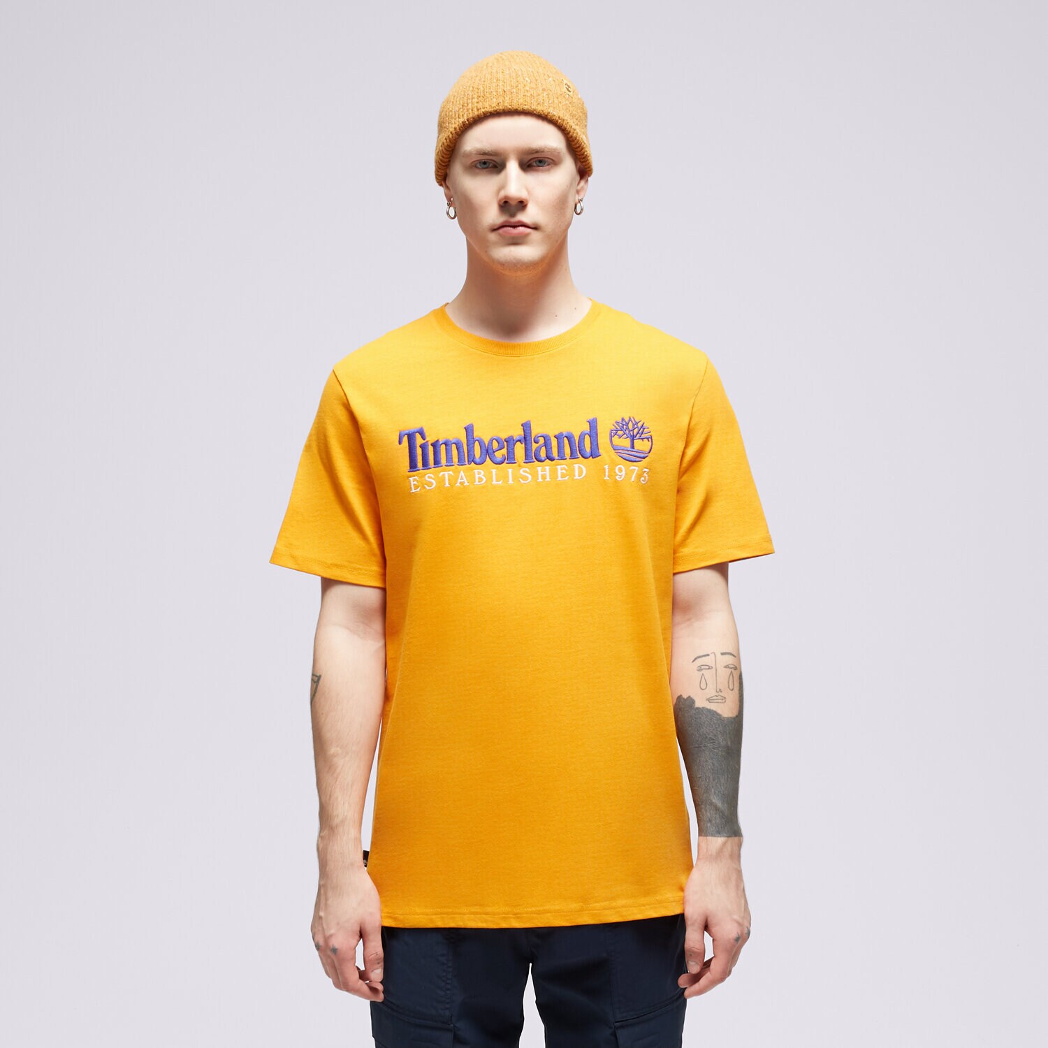 pánské tričko TIMBERLAND TRIČKO SS EST. 1973 CREW TEE REGULAR TB0A6SE1ED11 ŽLUTÁ