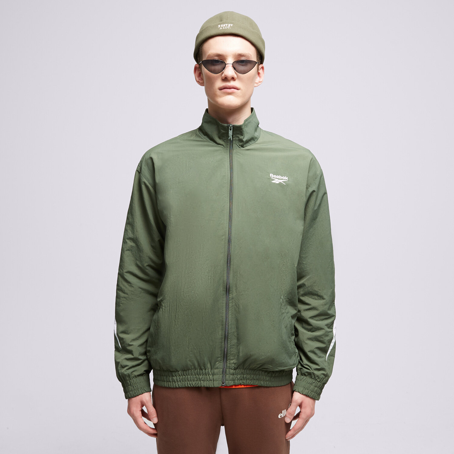 pánská mikina REEBOK MIKINA ROZEPÍNACÍ CL VECTOR TRACKTOP 100036154 KHAKI