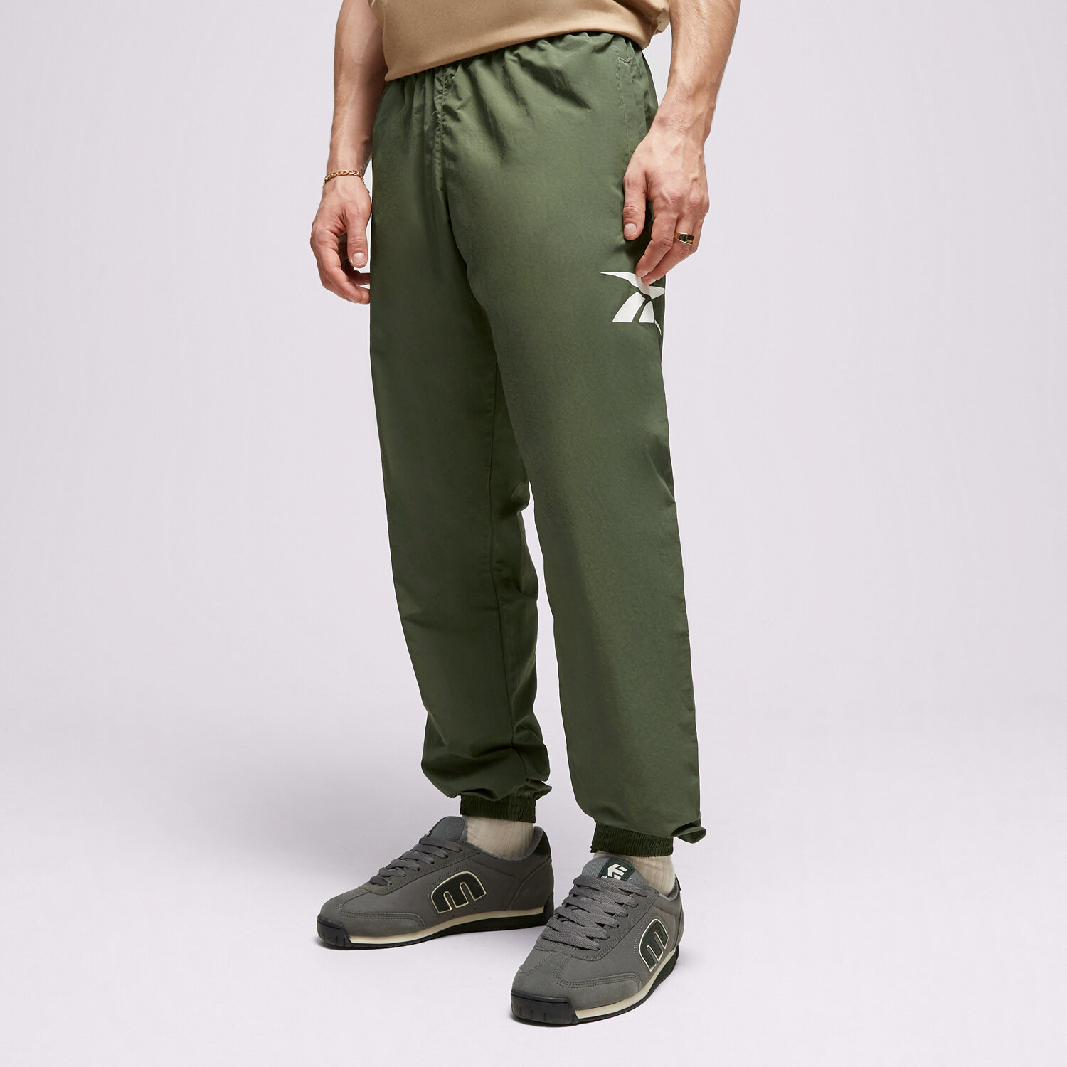 pánské kalhoty REEBOK KALHOTY  CL VECTOR TRACKPANT 100036177 KHAKI