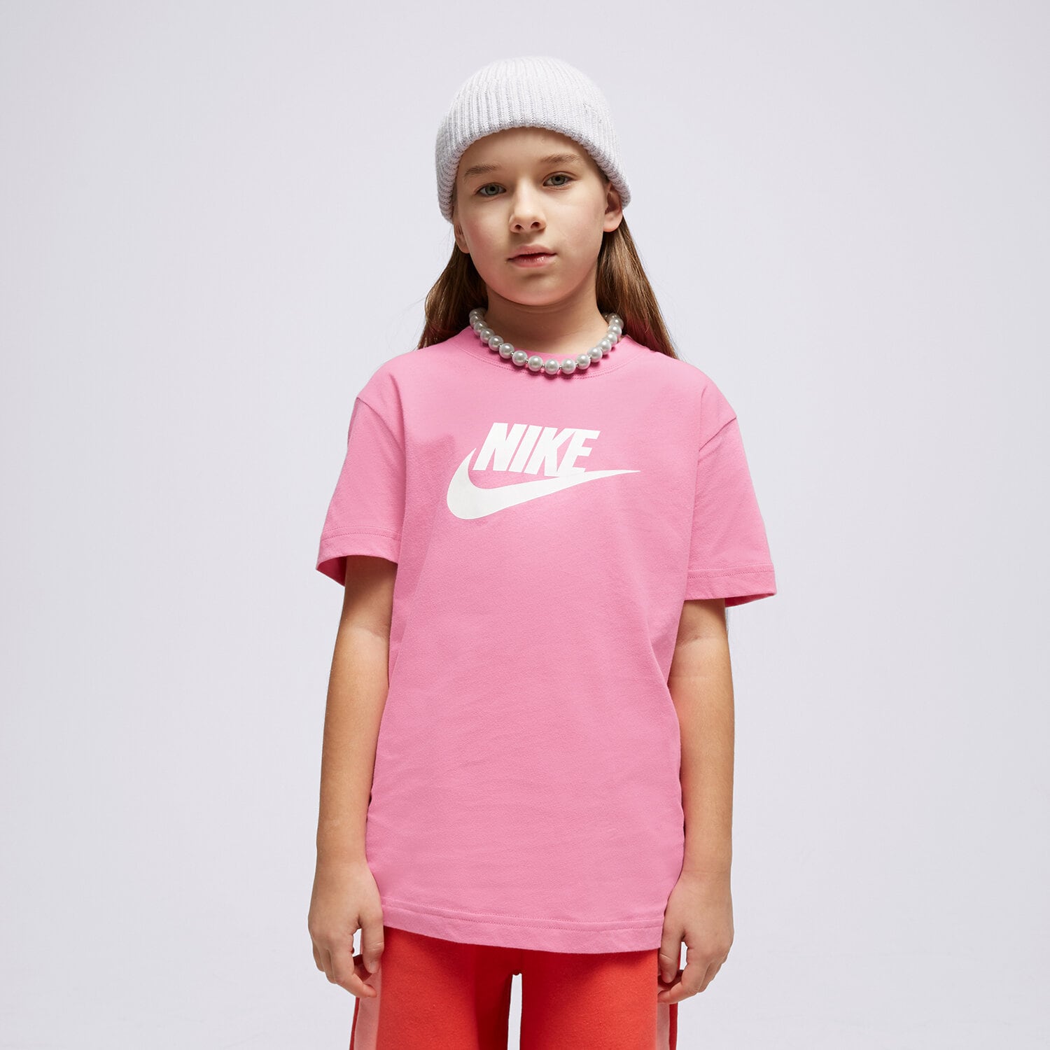 dětské tričko NIKE TRIČKO G NSW TEE FUTURA SS GIRL FD0928-620 RŮŽOVÁ