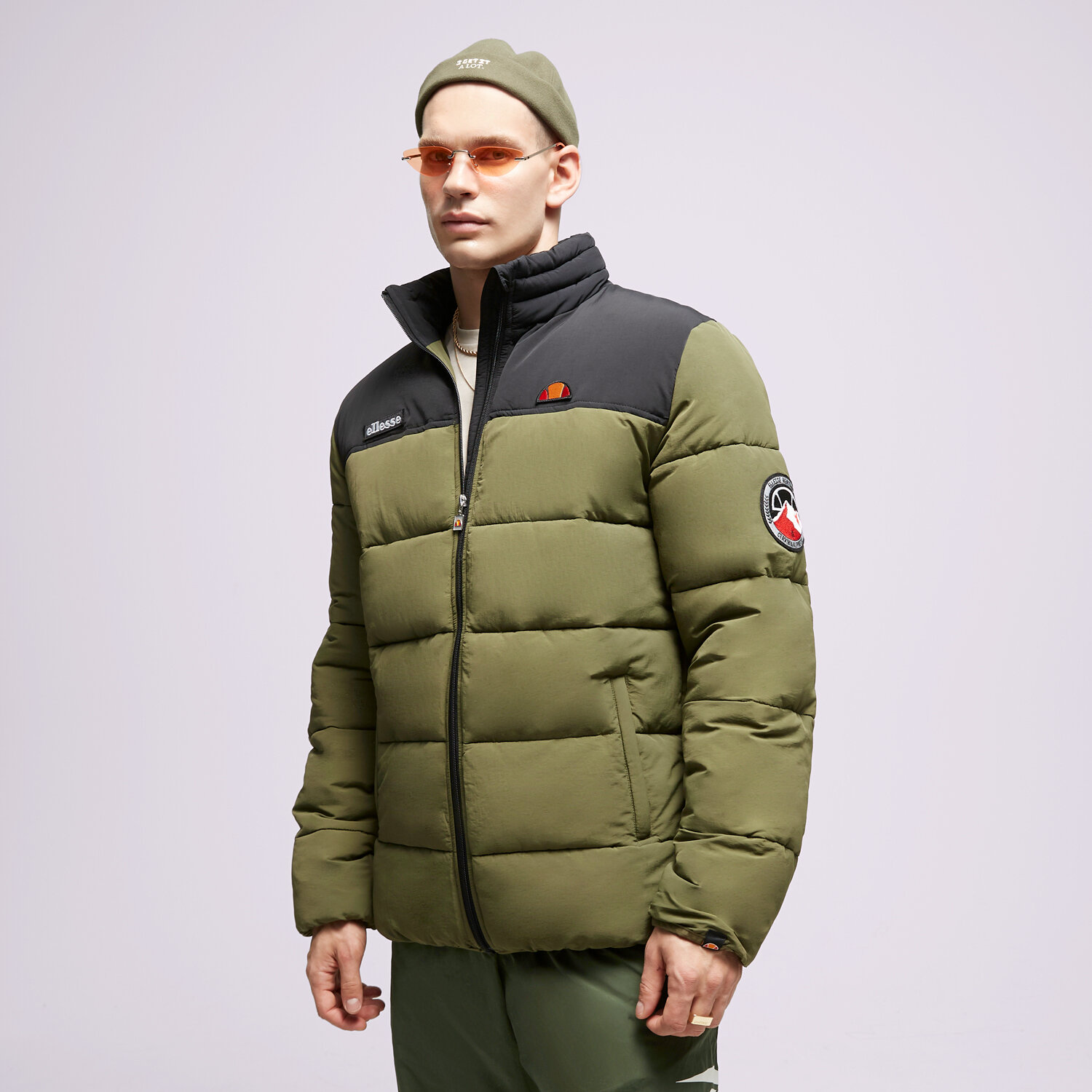 pánská zimní bunda ELLESSE BUNDA ZIMNÍ NEBULA KHA/BLK PADDED JACKET SHR12789531 KHAKI