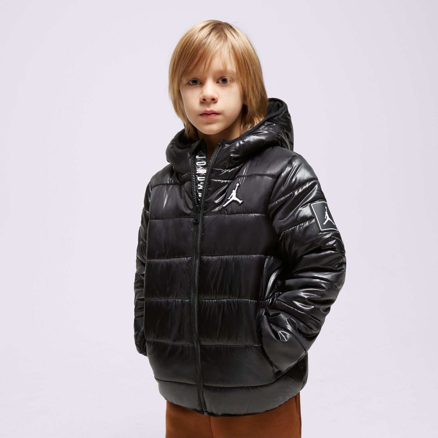 dětské tričko JORDAN BUNDA ZIMNÍ JDB MW DOWN JKT U 95C441-023 ČERNÁ