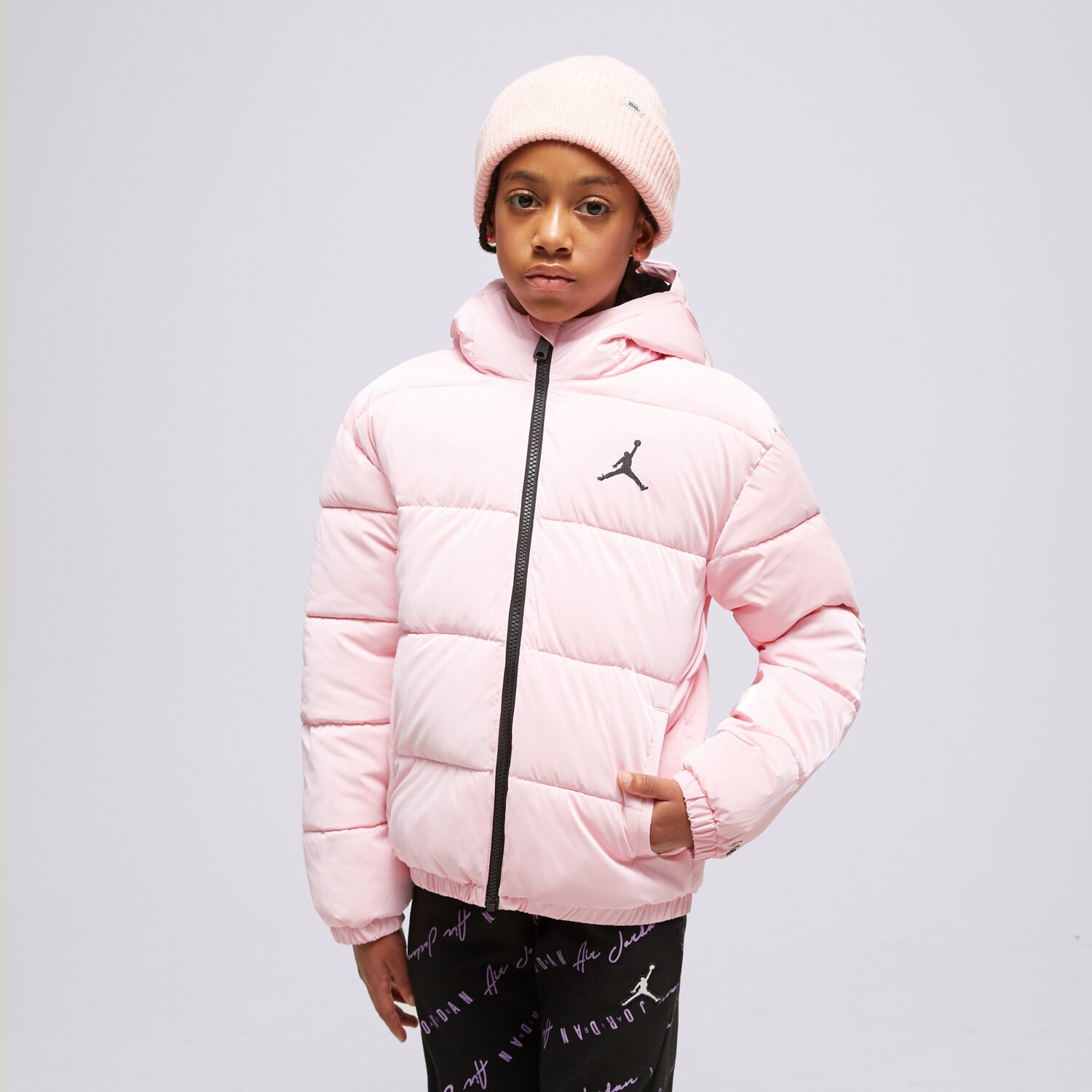 dětské tričko JORDAN BUNDA ZIMNÍ JDG BOXY FIT GIRL 45C483-A0W RŮŽOVÁ
