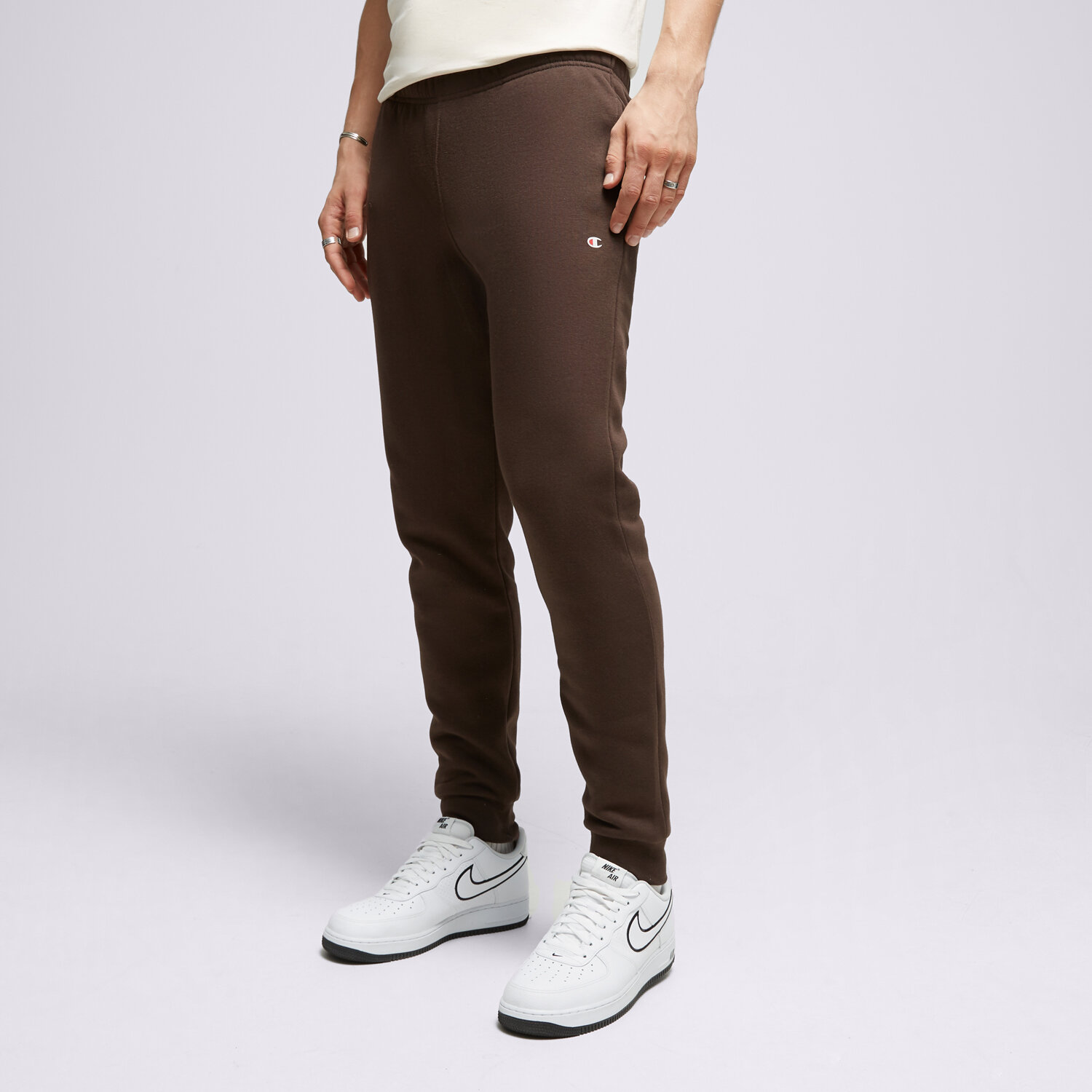 pánské kalhoty CHAMPION KALHOTY  RIB CUFF PANTS 218341MS548 HNĚDÁ