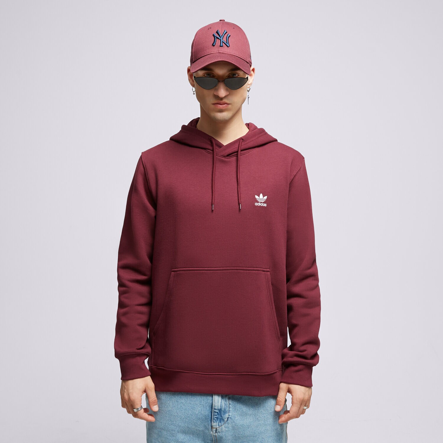 pánská mikina ADIDAS MIKINA S KAPUCÍ ESSENTIAL HOODY II5792 BORDOVÁ