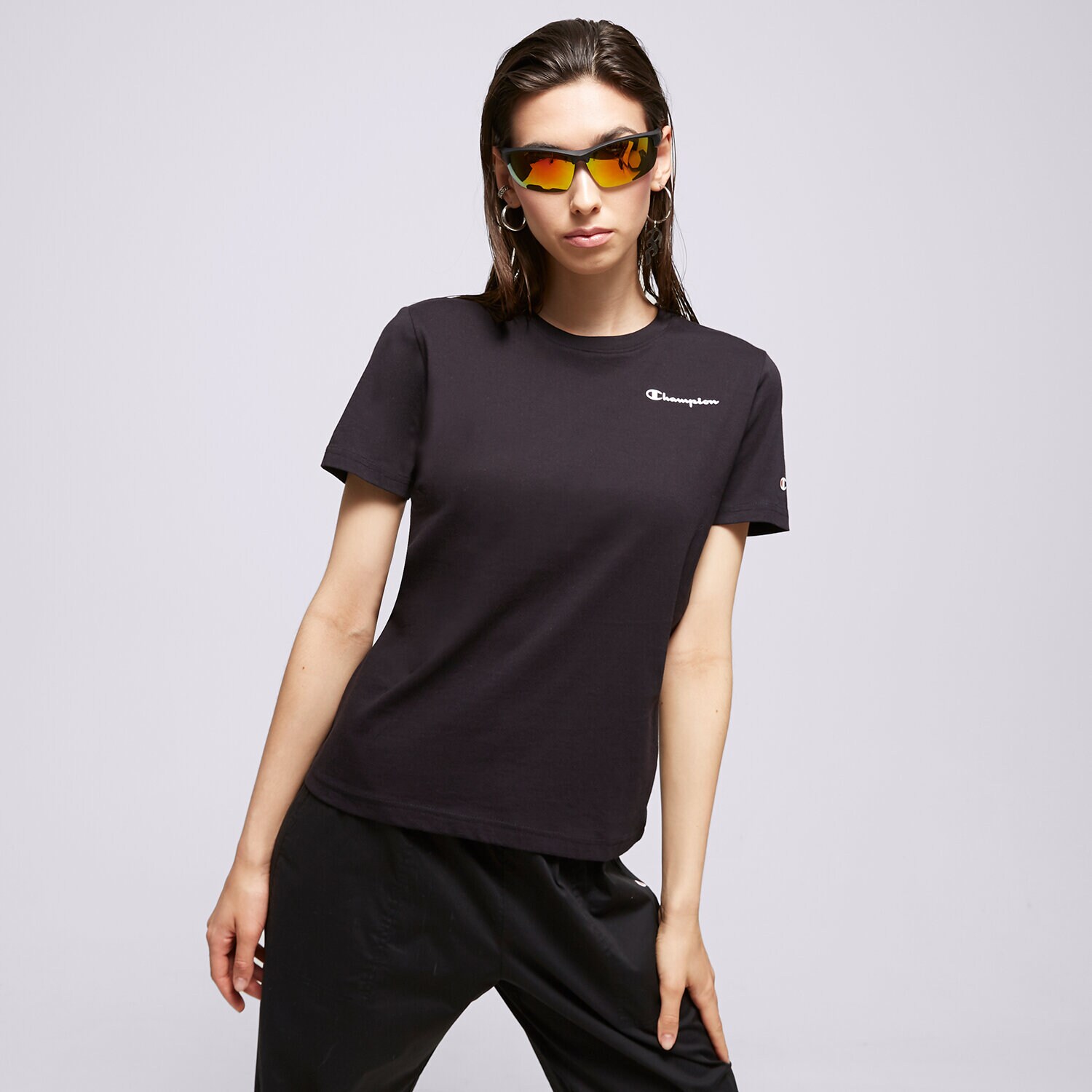 dámské tričko CHAMPION TRIČKO CREWNECK TRIČKO 1115939KK001 ČERNÁ