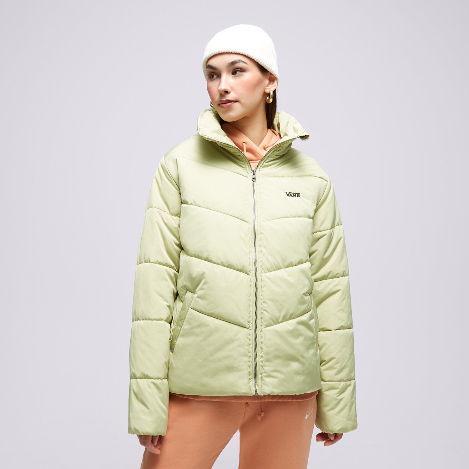 dámská zimní bunda VANS BUNDA ZIMNÍ FOUNDRY PUFF VN0A7YK5BYY1 STŘÍBRNÁ