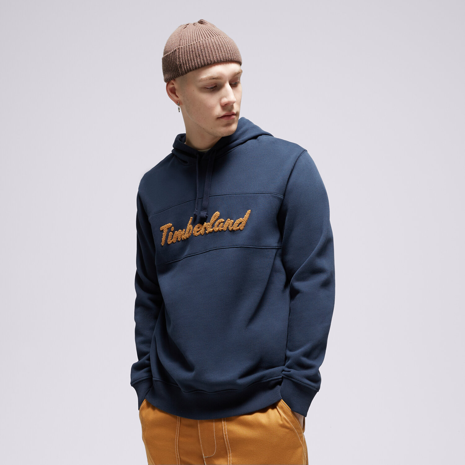 pánská mikina TIMBERLAND MIKINA S KAPUCÍ LS CURSIVE HOODIE TB0A6FKM4331 TMAVOMODRÁ