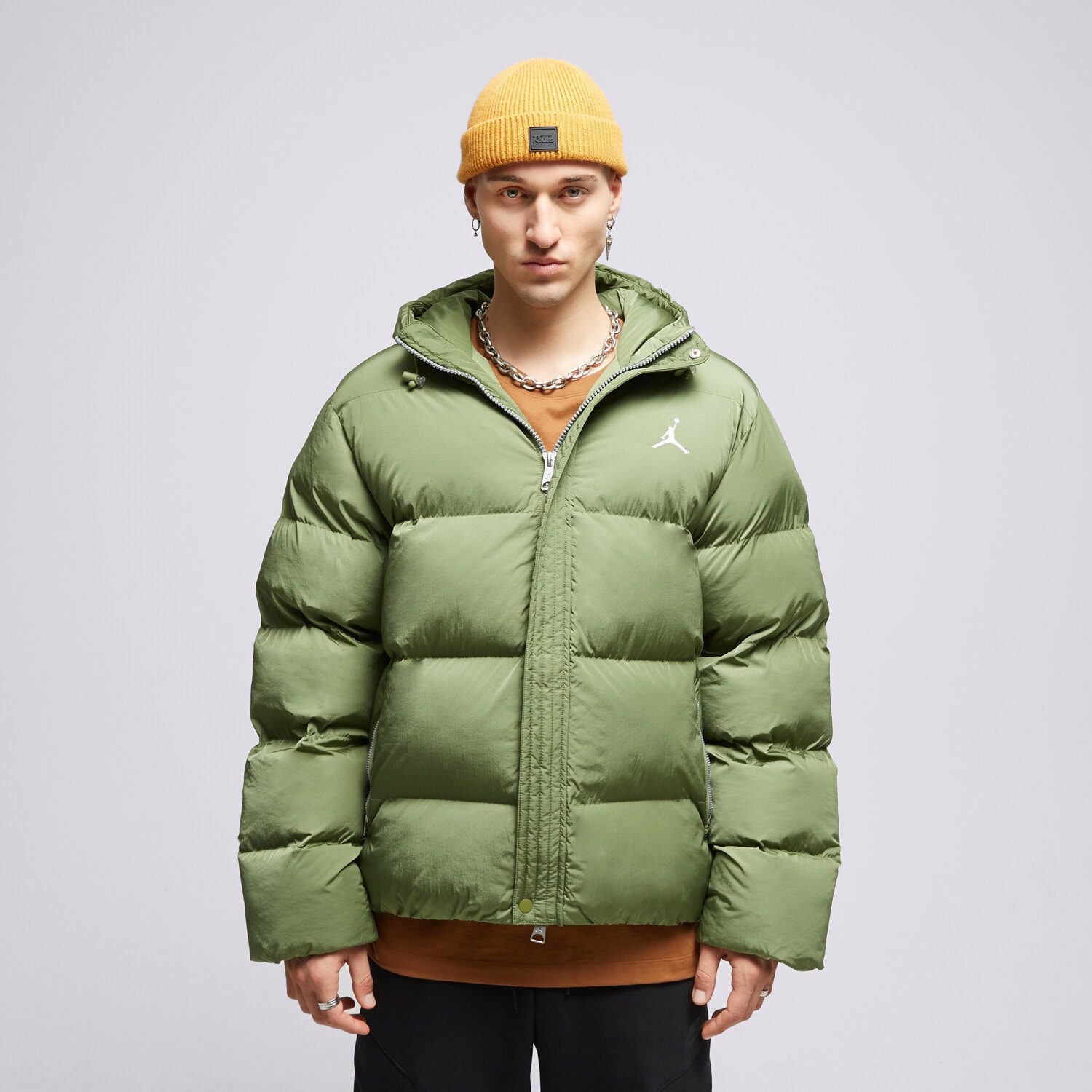 pánská zimní bunda JORDAN BUNDA M J ESS STMT ECO PUFFER FB7311-340 KHAKI