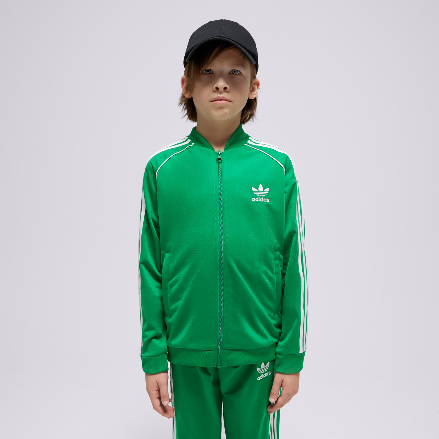 dětská mikina ADIDAS MIKINA ROZEPÍNACÍ SST TRACK TOP BOY IN4744 ZELENÁ