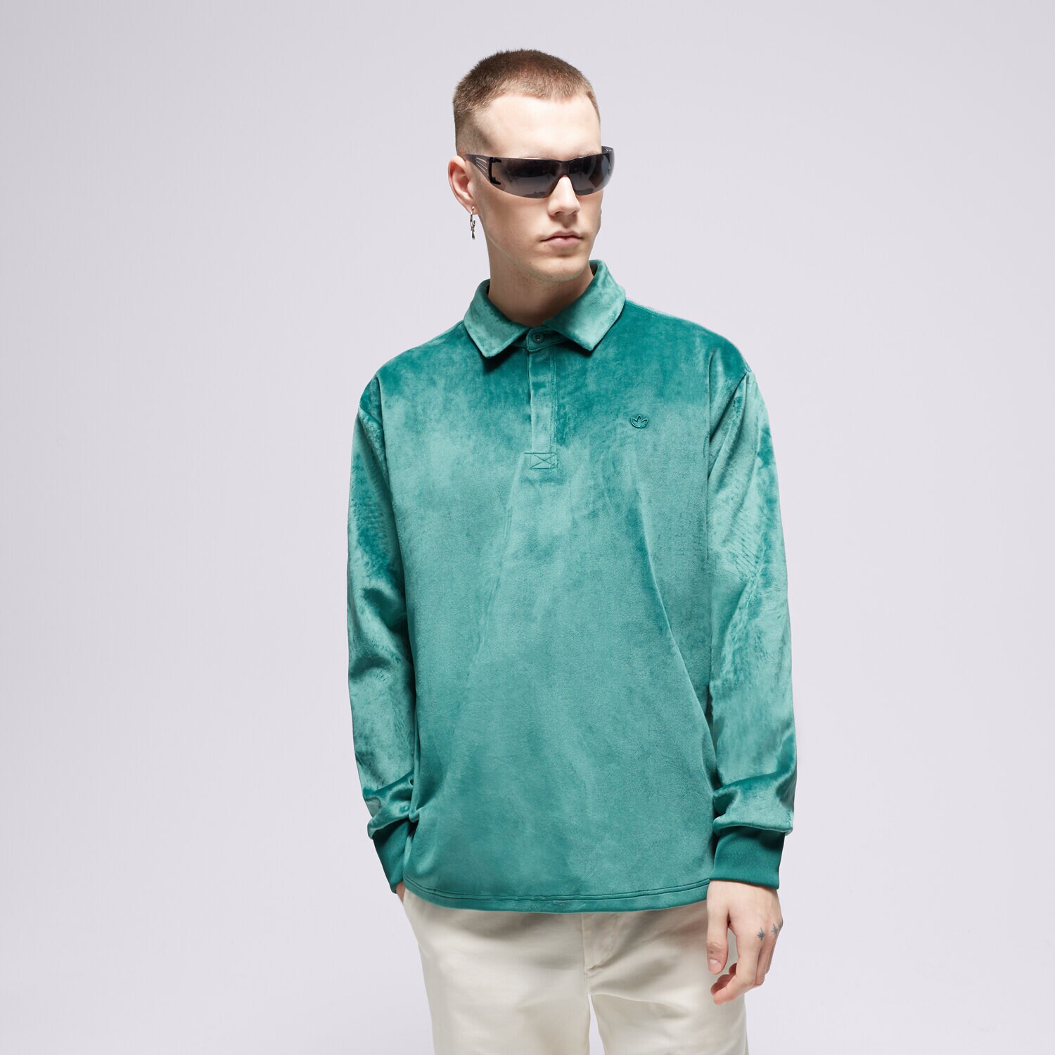 pánské tričko ADIDAS TRIČKO P ESS+ V LS POL II5757 ZELENÁ