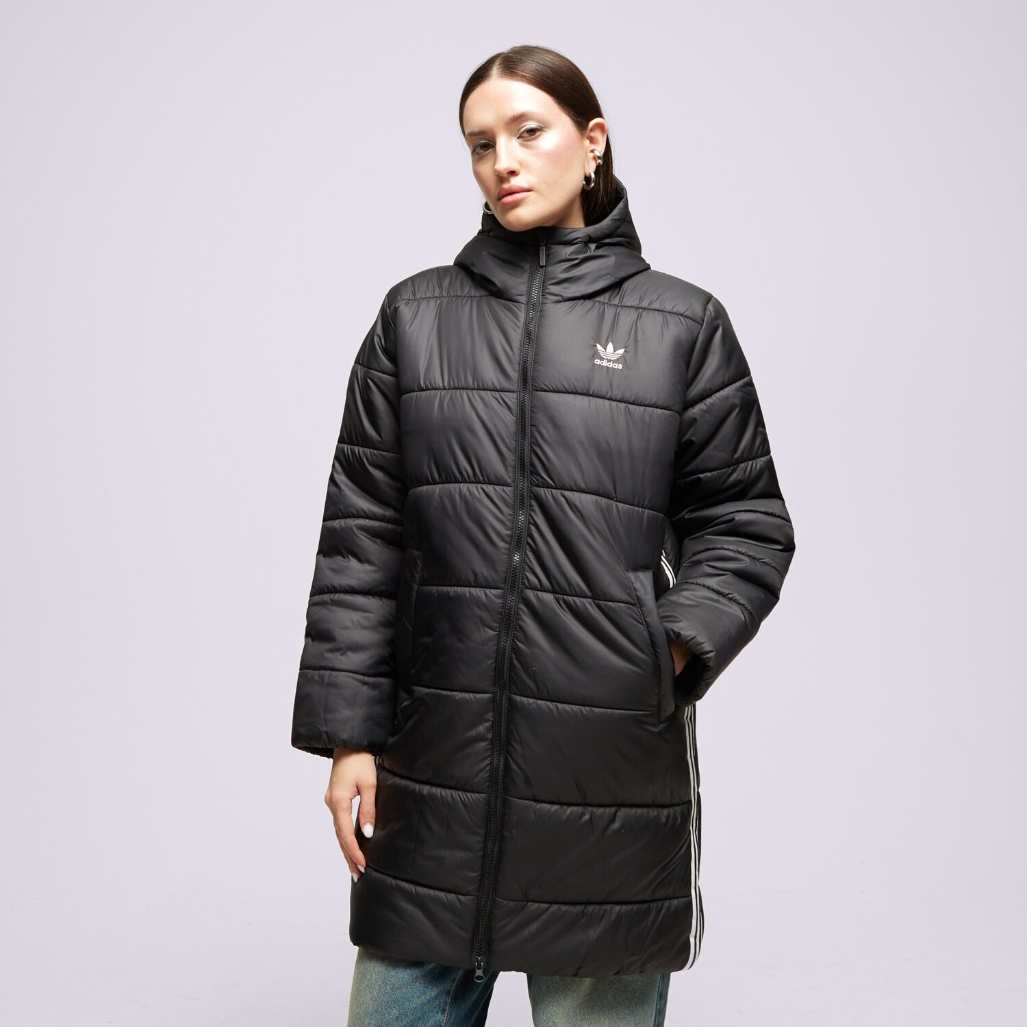 dámská zimní bunda ADIDAS BUNDA ZIMNÍ ADICOLOR LONG II8456 ČERNÁ