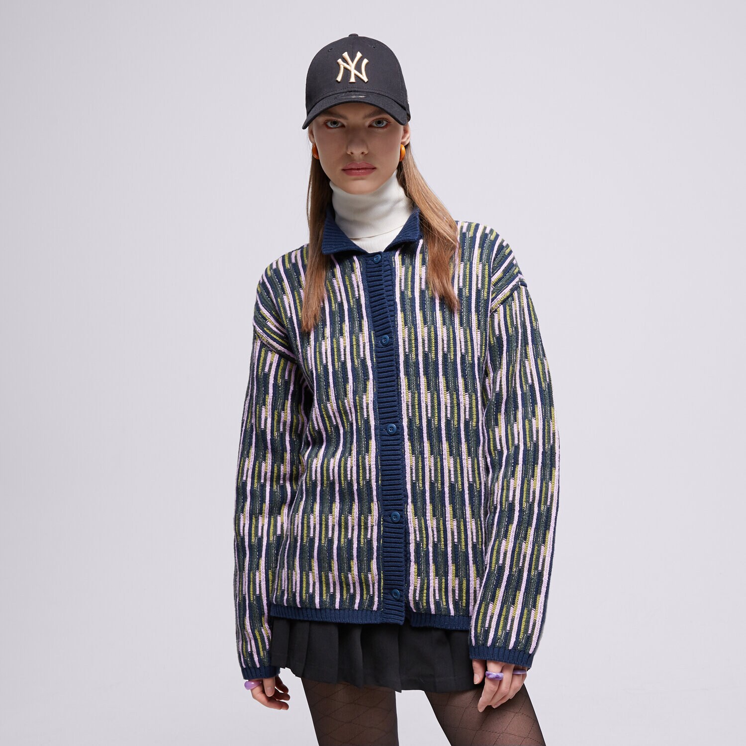 dámská mikina VANS SVETR ALTA CHUNKY KNIT CARDIGAN VN000F6ZLKZ1 VÍCEBAREVNÁ