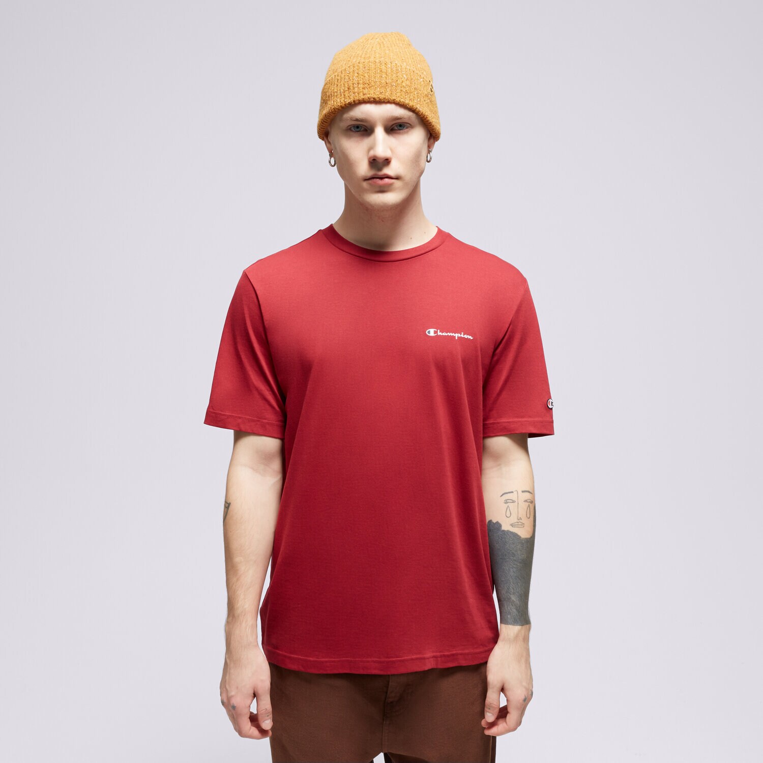 pánské tričko CHAMPION TRIČKO CREWNECK 219214RS508 BORDOVÁ