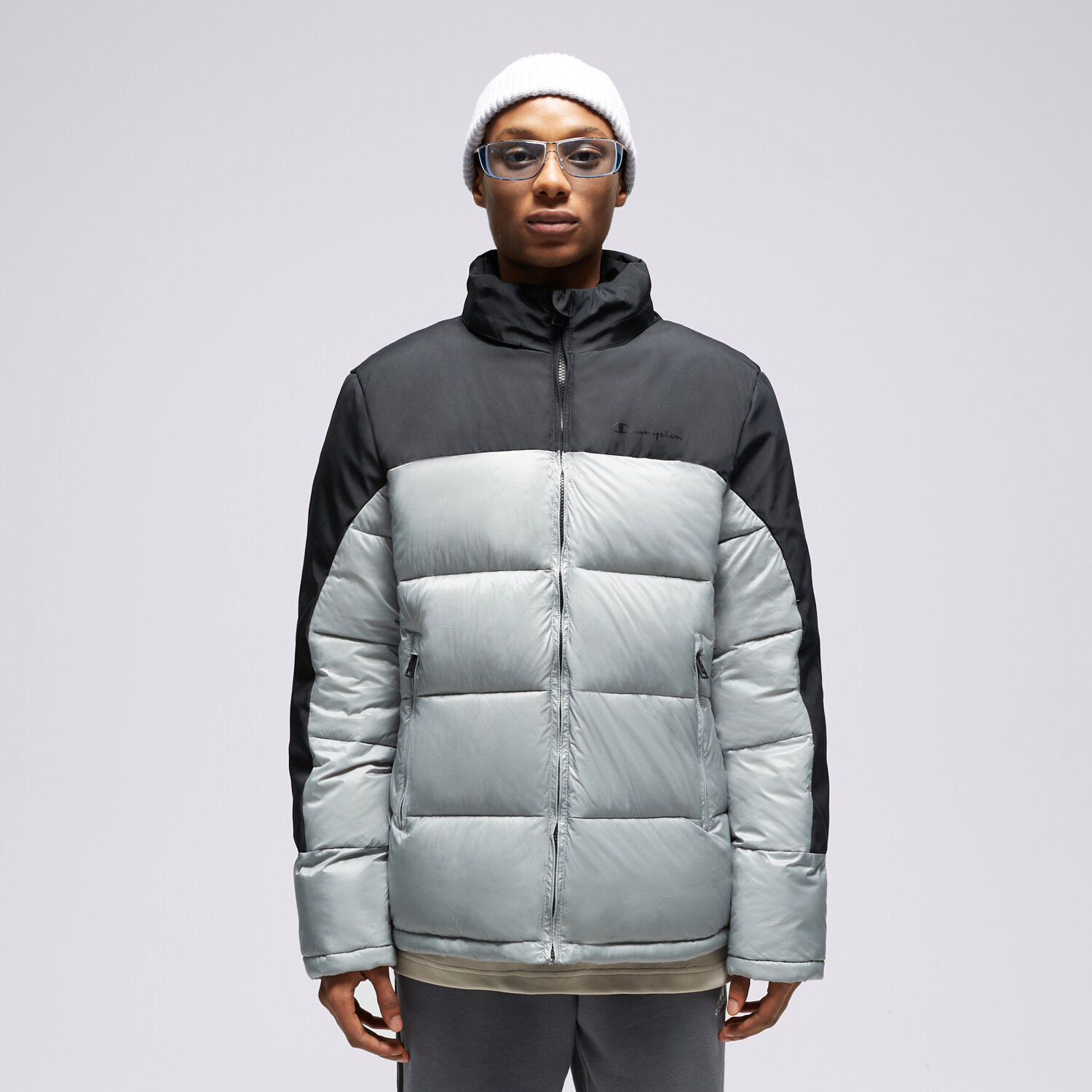 pánská zimní bunda CHAMPION BUNDA PÉŘOVÁ JACKET 219191ES051 ŠEDÁ
