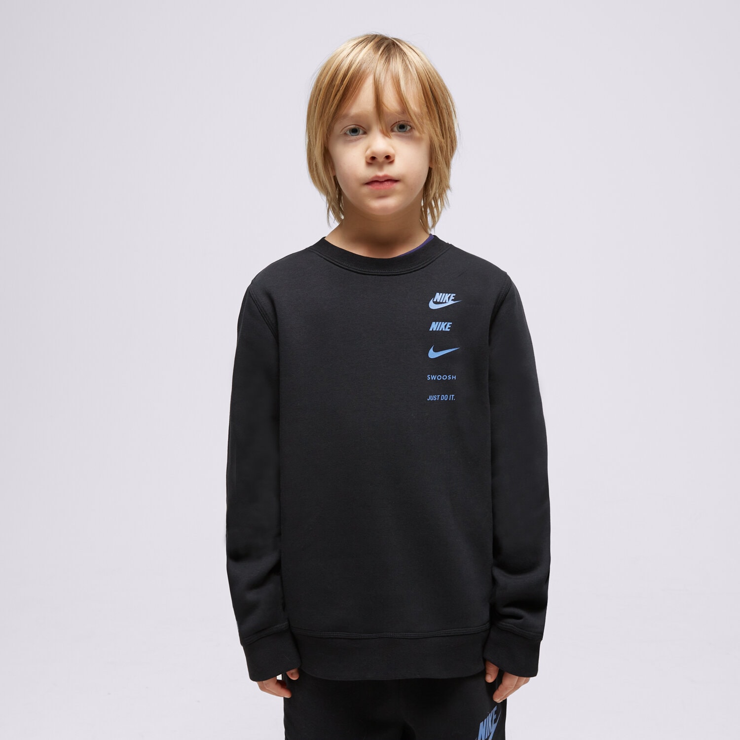 dětská mikina NIKE MIKINA B NSW SI FLC CREW BB BOY FN7711-010 ČERNÁ