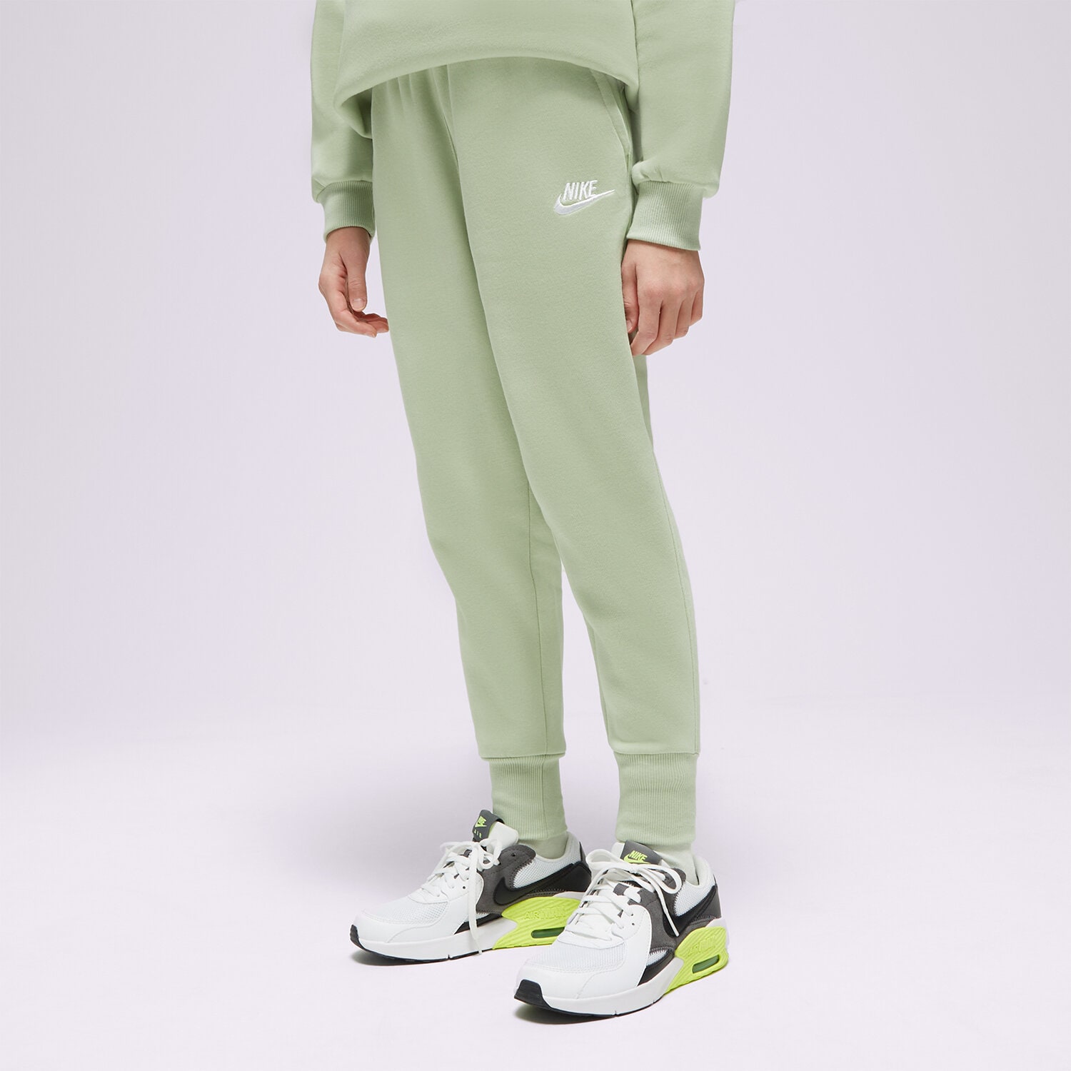 dětské kalhoty NIKE KALHOTY  G NSW CLUB FLC HR FTD PNT LBR GIRL FD2921-343 ZELENÁ