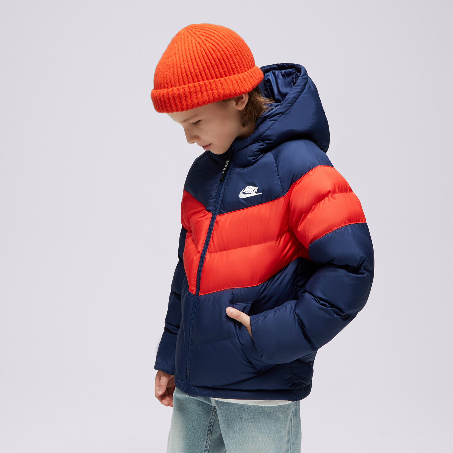 dětské tričko NIKE BUNDA ZIMNÍ K NSW SYN FL HD BOY FN7730-410 TMAVOMODRÁ