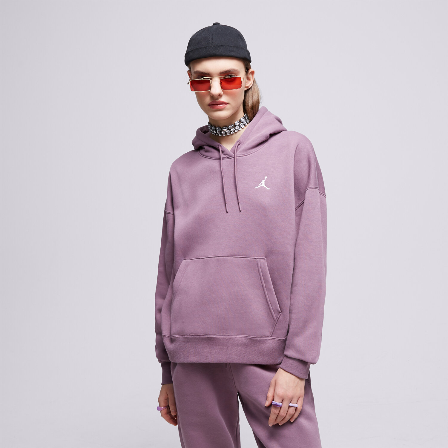 dámská mikina JORDAN MIKINA S KAPUCÍ W J BRKLN FLC PO 2  FN4488-508 FIALOVÁ